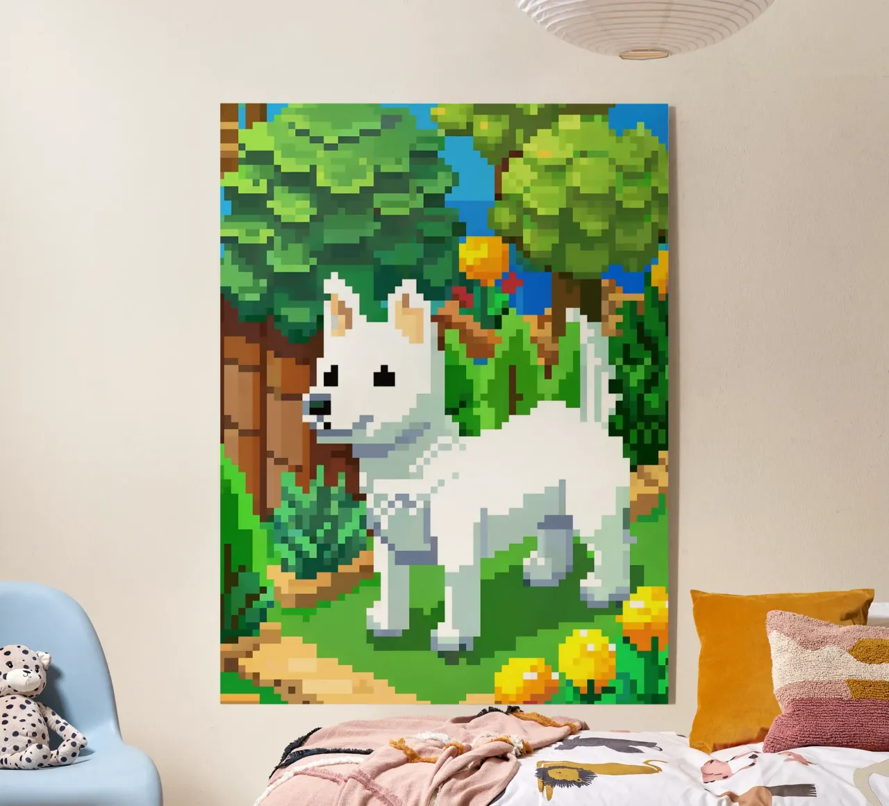 Cane bianco nel parco plexiglass da DOG AND CAT