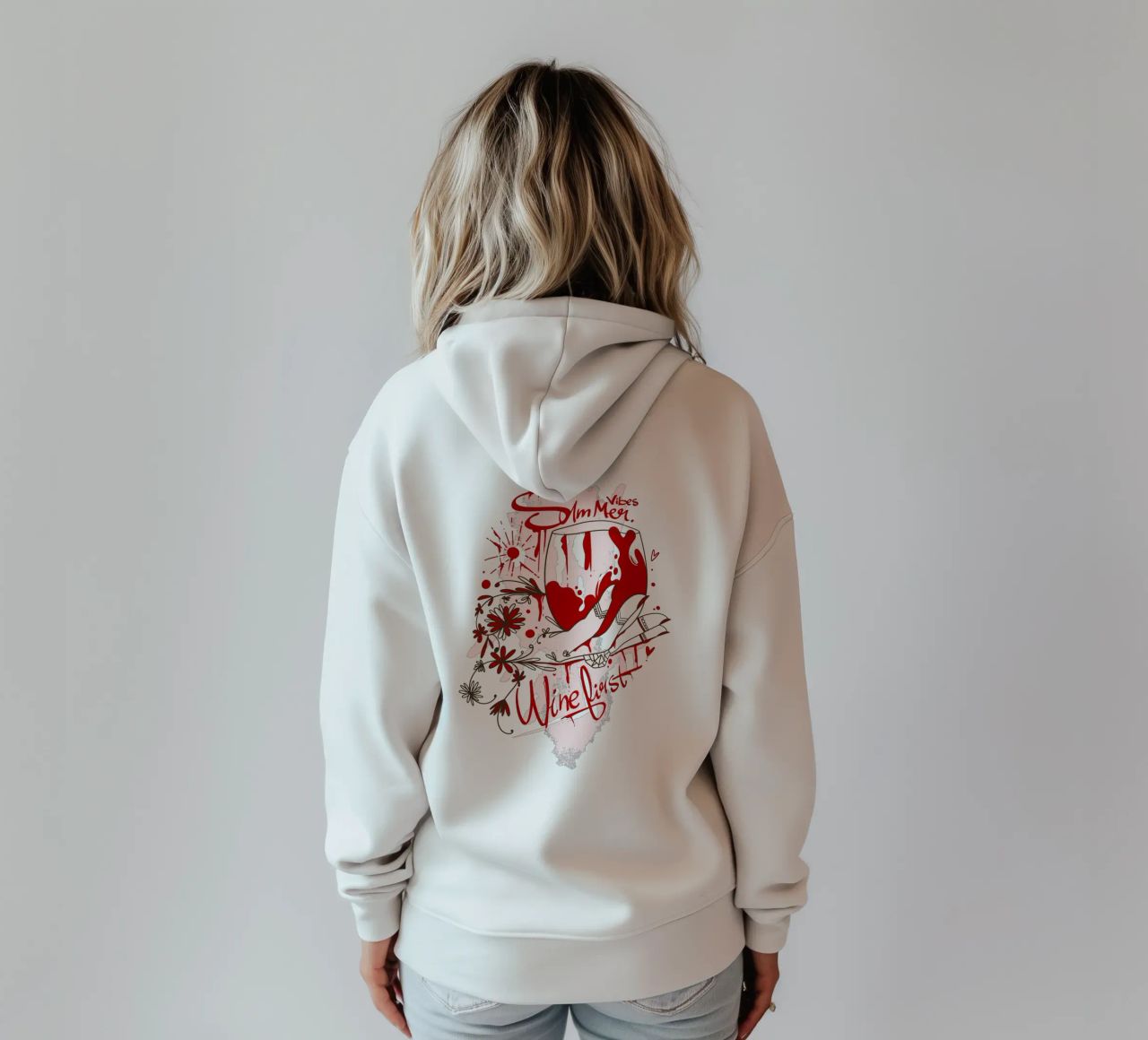 Summer Vibes & Wine First felpa con cappuccio da Gift For You