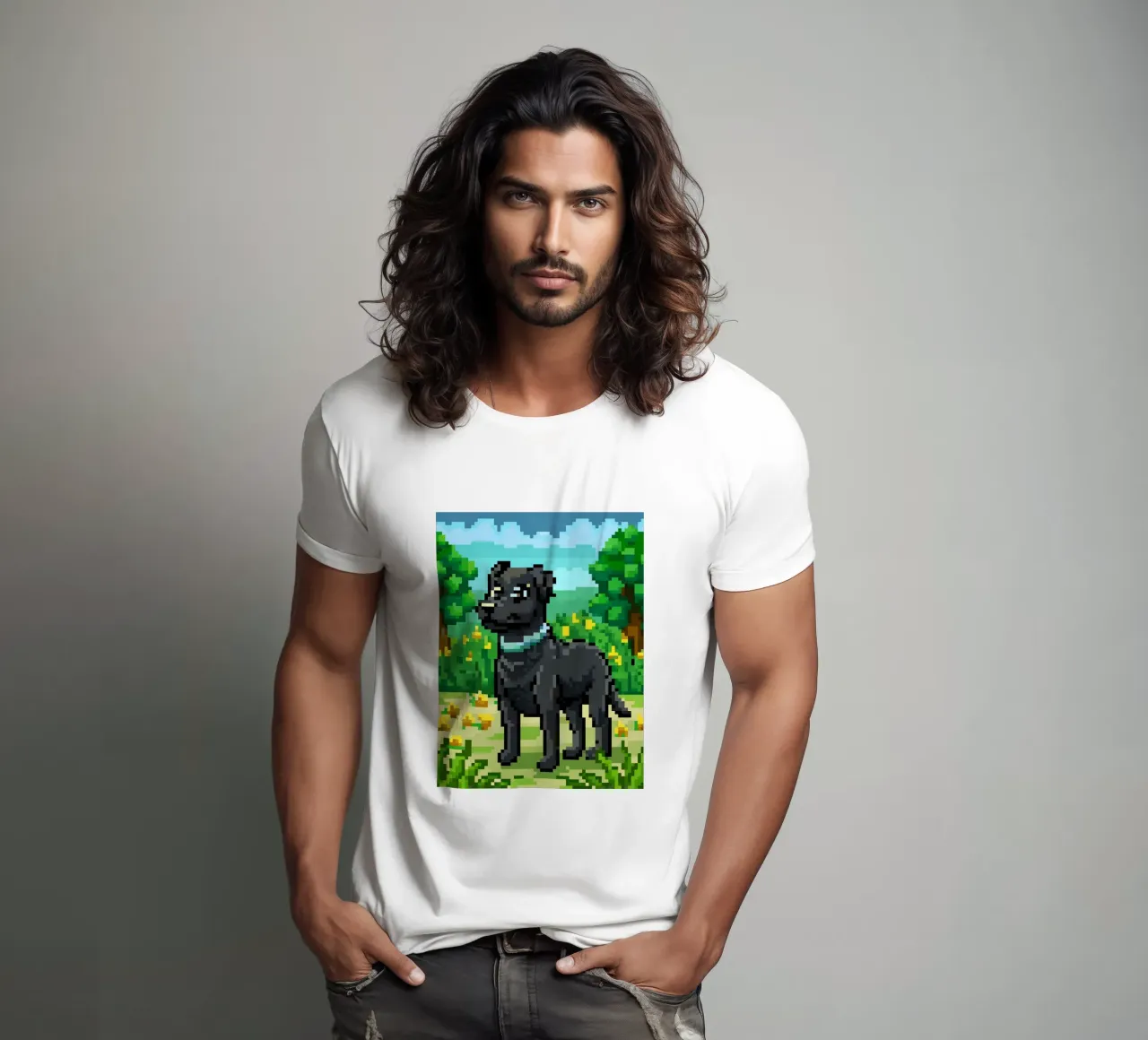 Cane nero t-shirt da DOG AND CAT