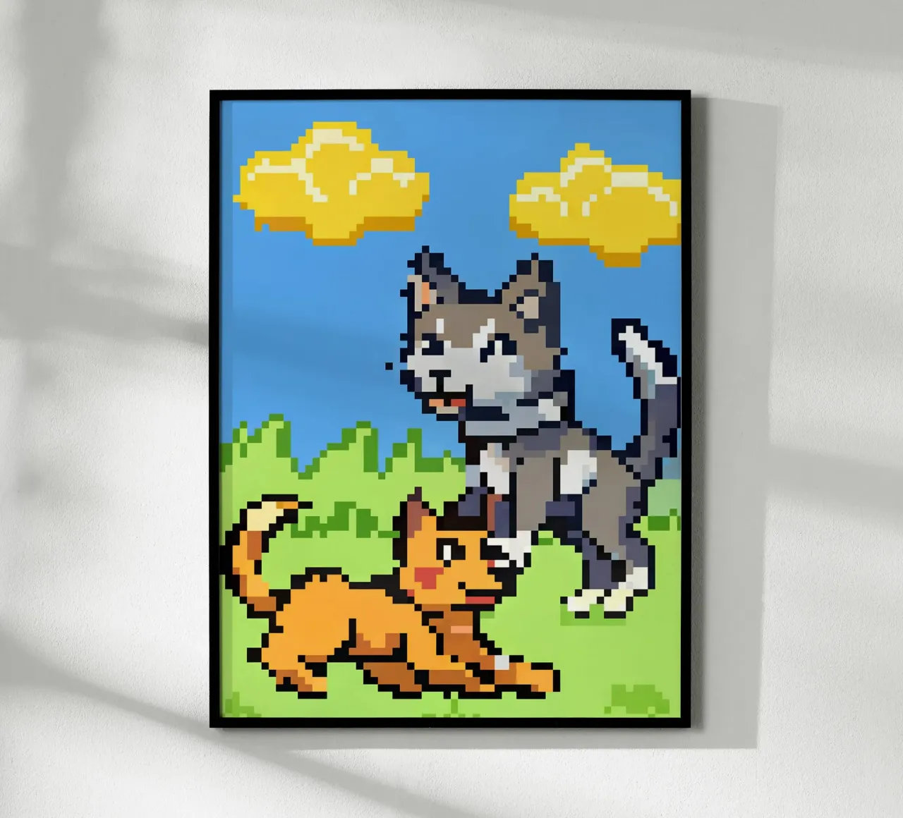 Gatti e cani che giocano carta hahnemühle da DOG AND CAT