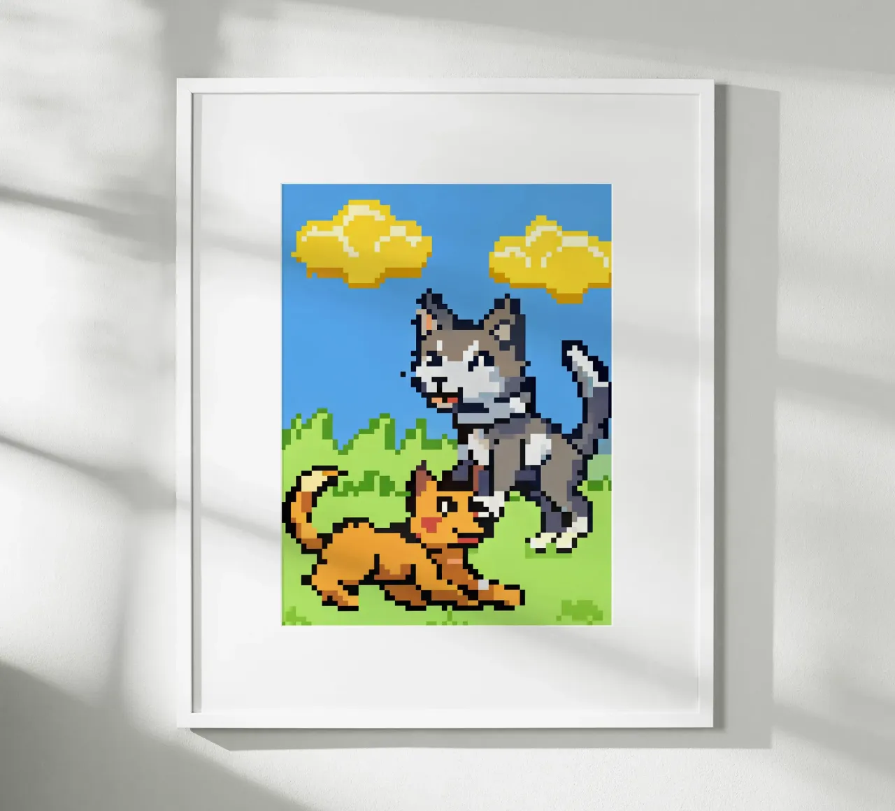 Gatti e cani che giocano carta hahnemühle da DOG AND CAT
