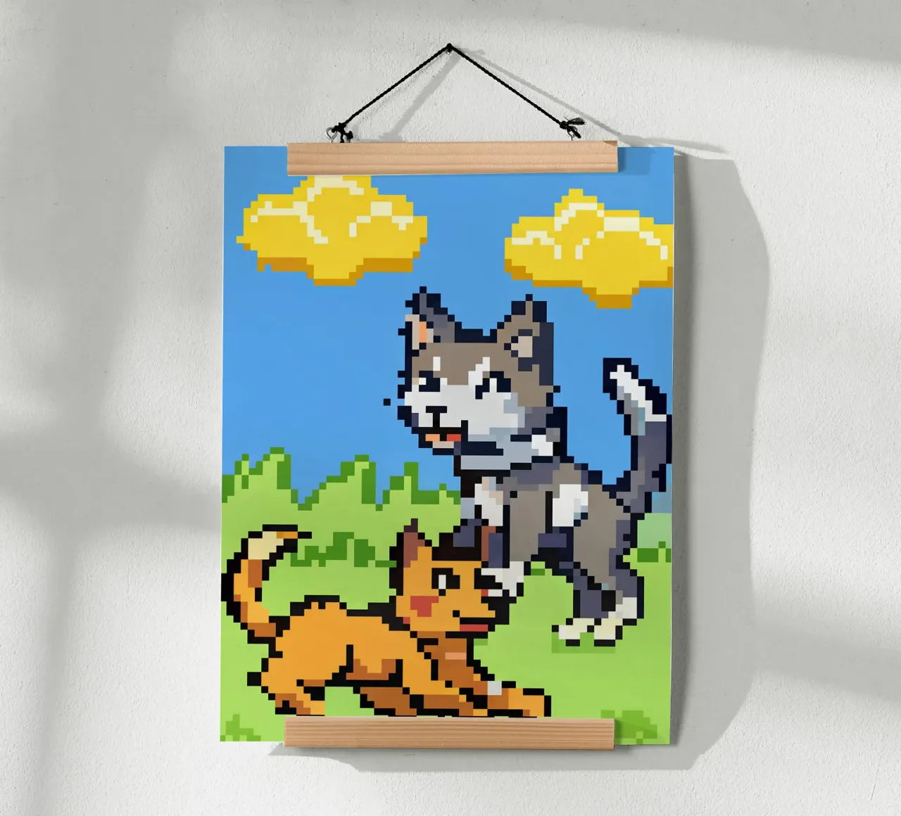 Gatti e cani che giocano carta hahnemühle da DOG AND CAT