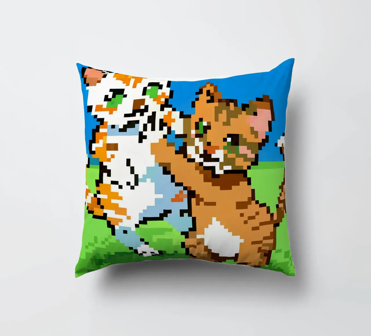 Due gatti che giocano cuscino da DOG AND CAT