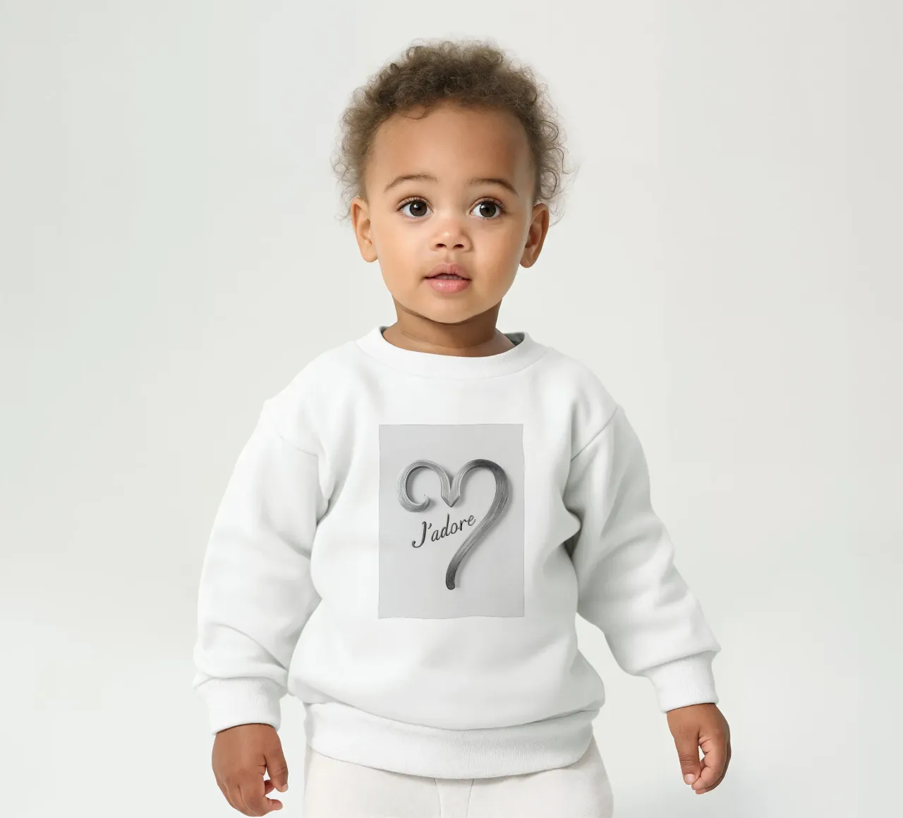 "J'adore" blanco y negro sudadera de bebé de Carinaprint