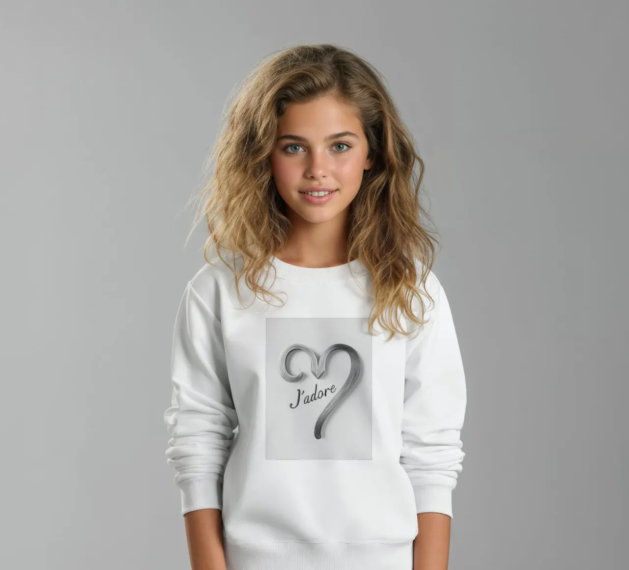 "J'adore" in bianco e nero felpa bambino da Carinaprint