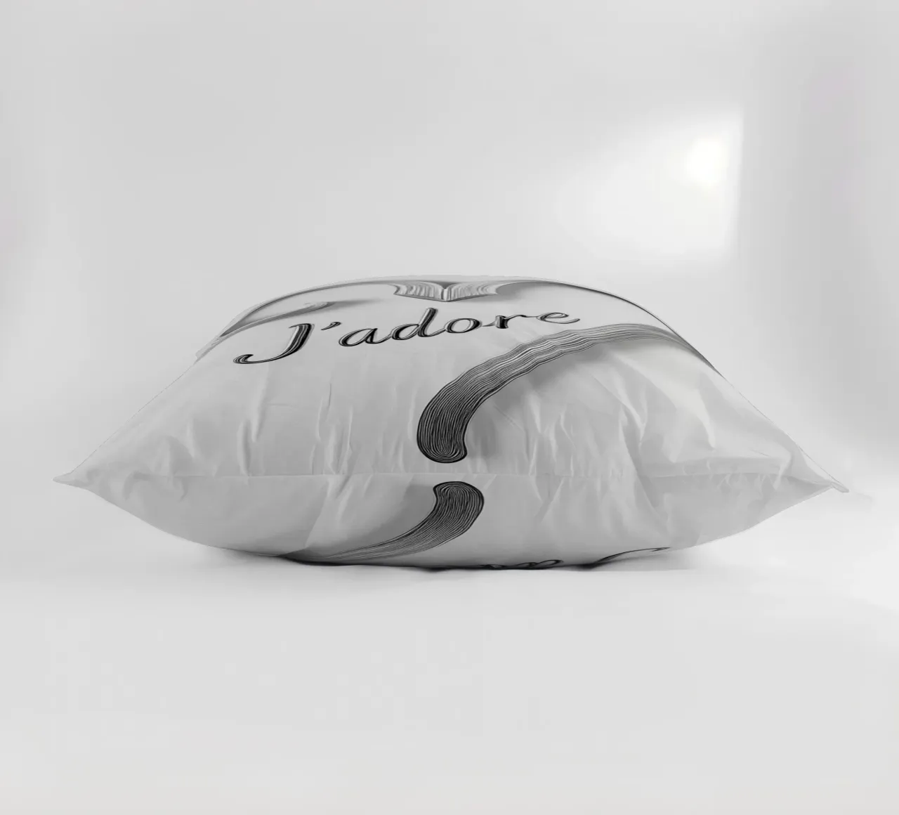 "J'adore" in bianco e nero cuscino da Carinaprint