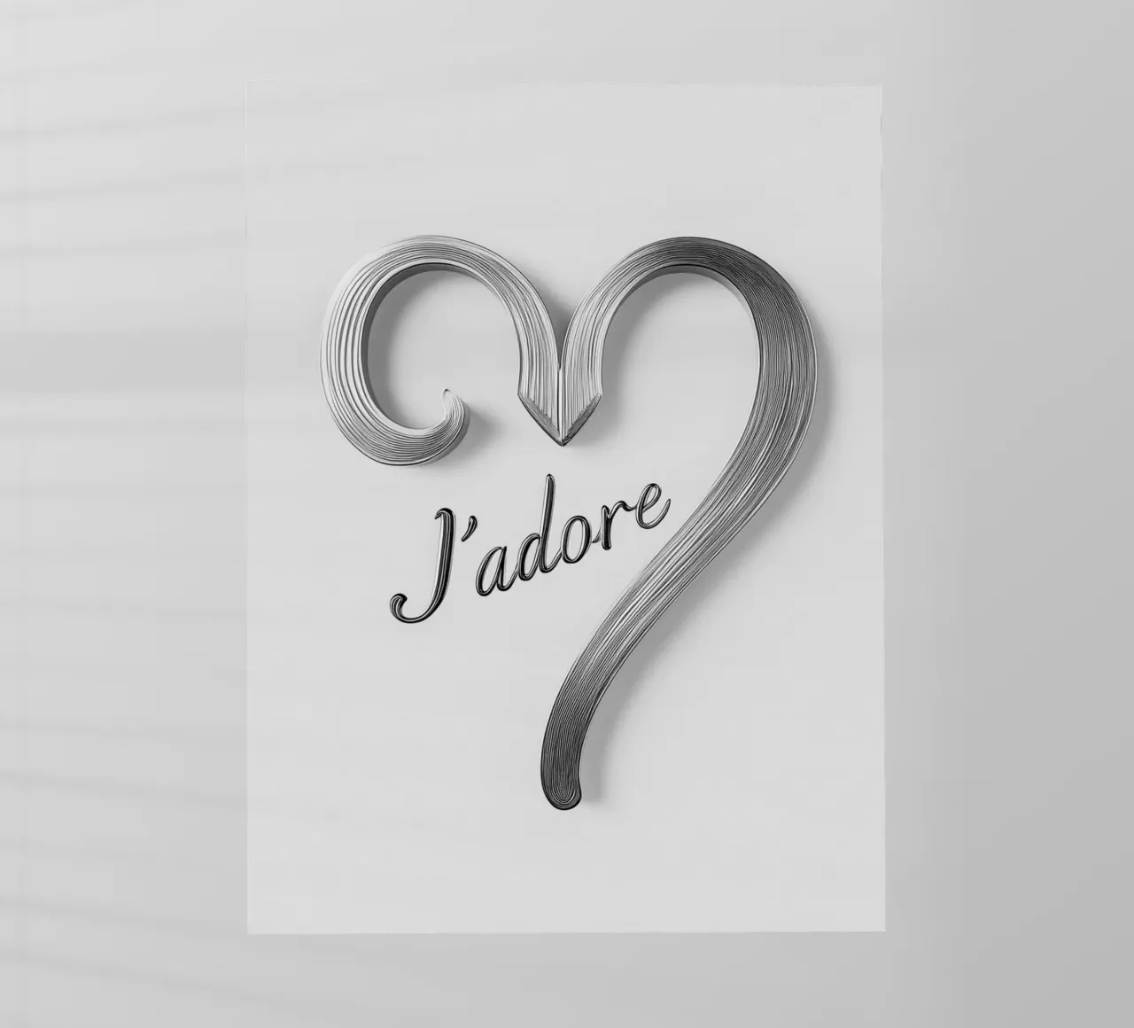 "J'adore" in bianco e nero pellicola backlit da Carinaprint