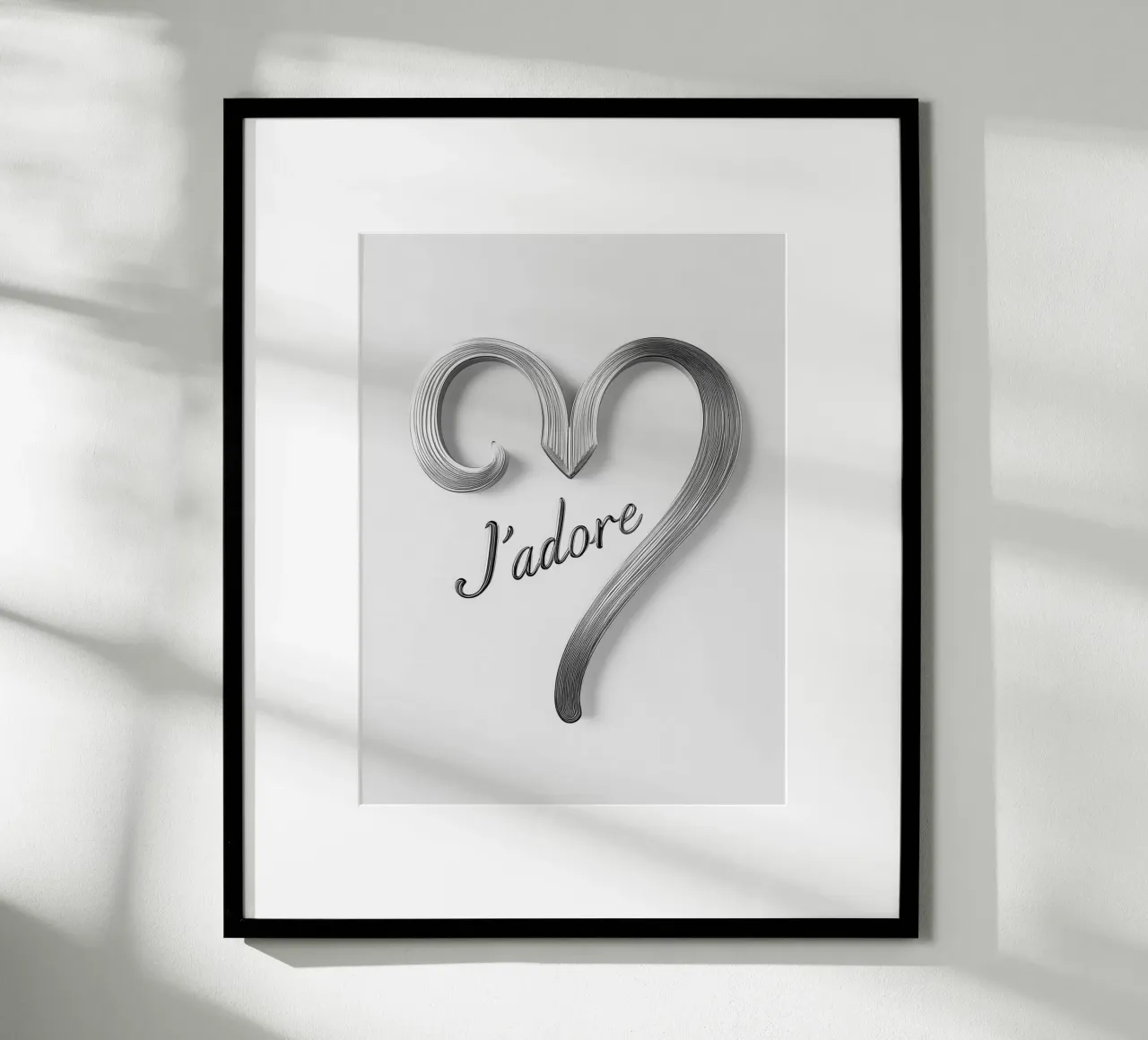 "J'adore" in bianco e nero carta hahnemühle da Carinaprint