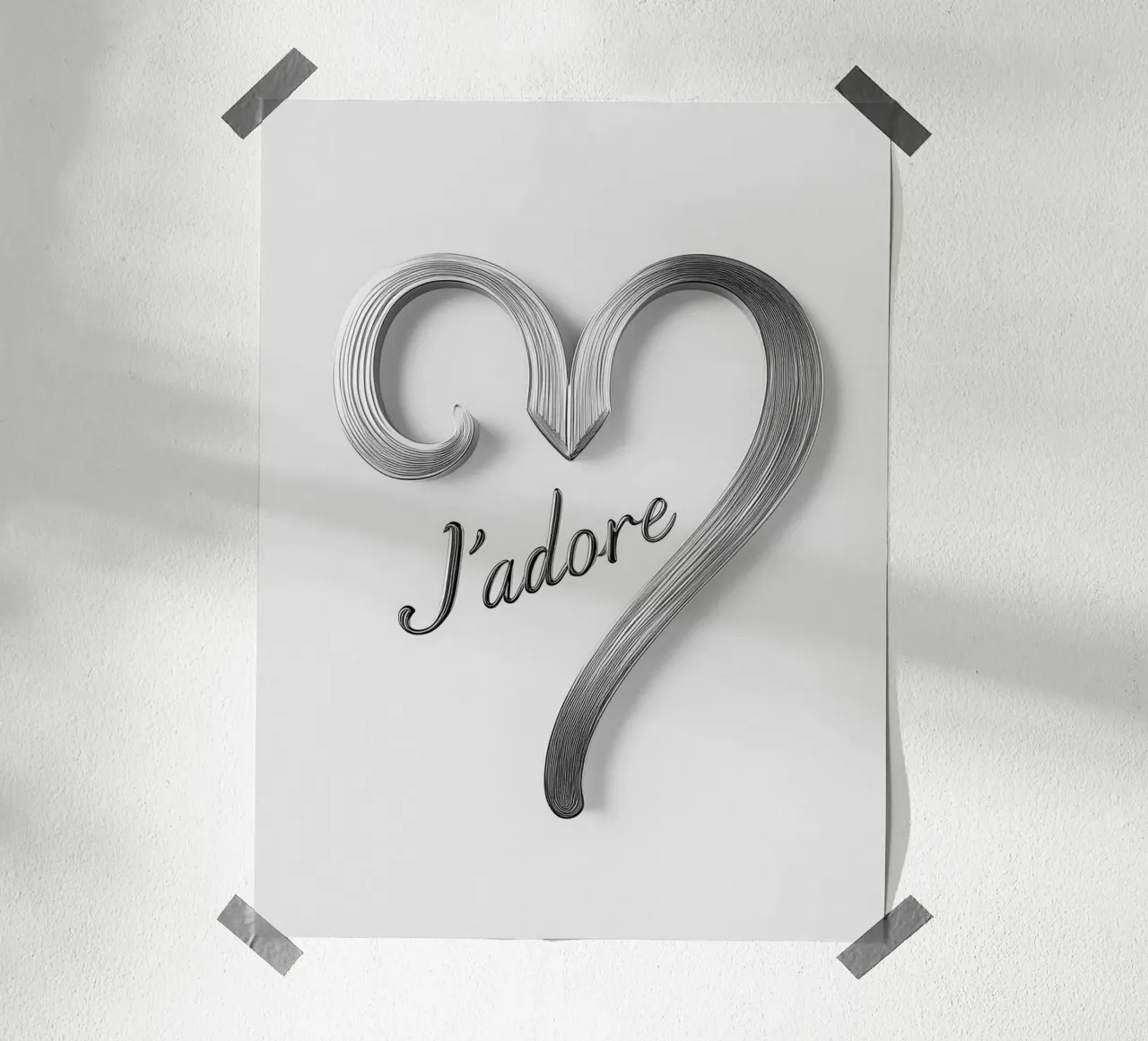 "J'adore" in bianco e nero carta hahnemühle da Carinaprint