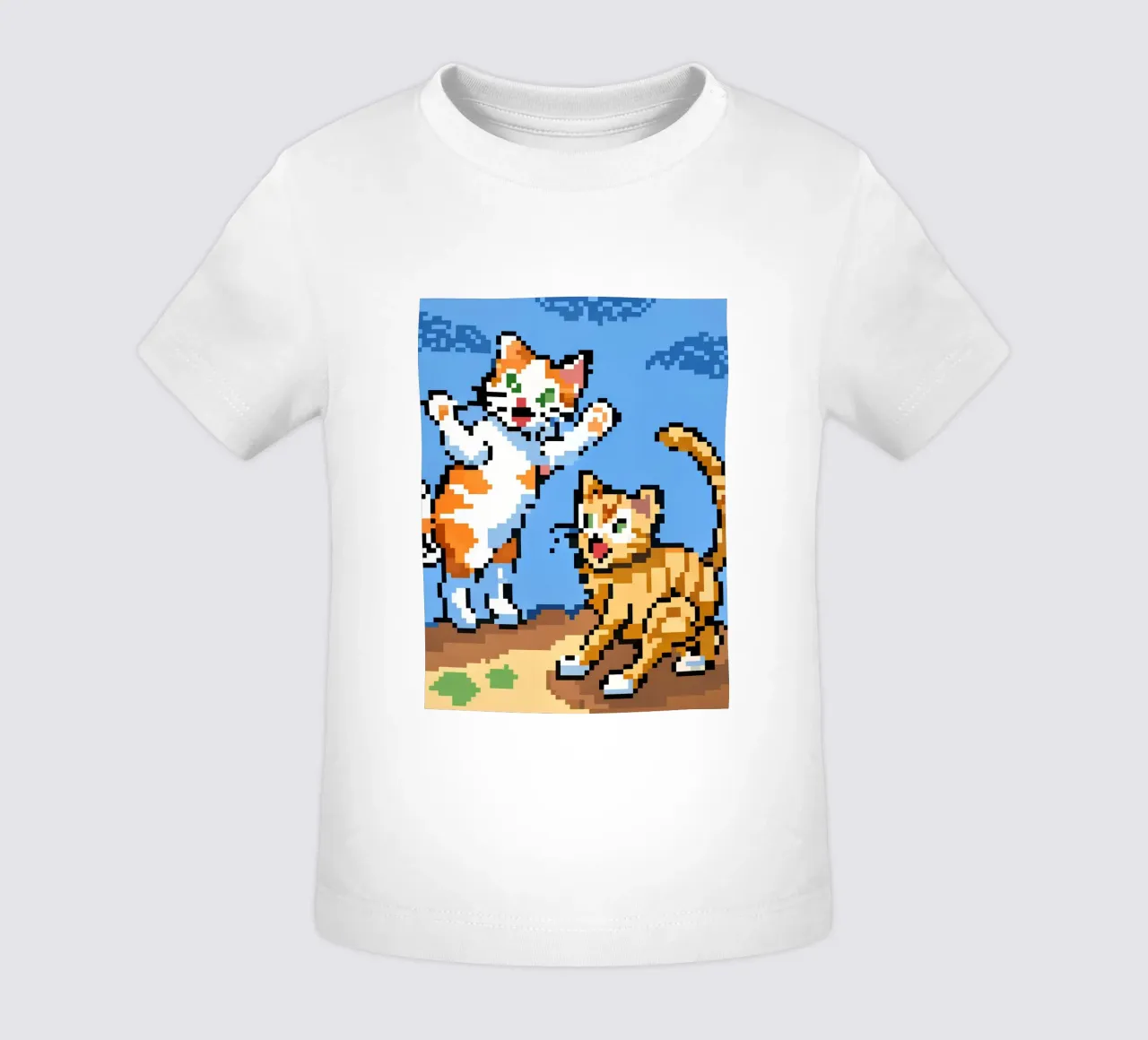 Two Cats Playing baby t-shirt by DOG AND CAT