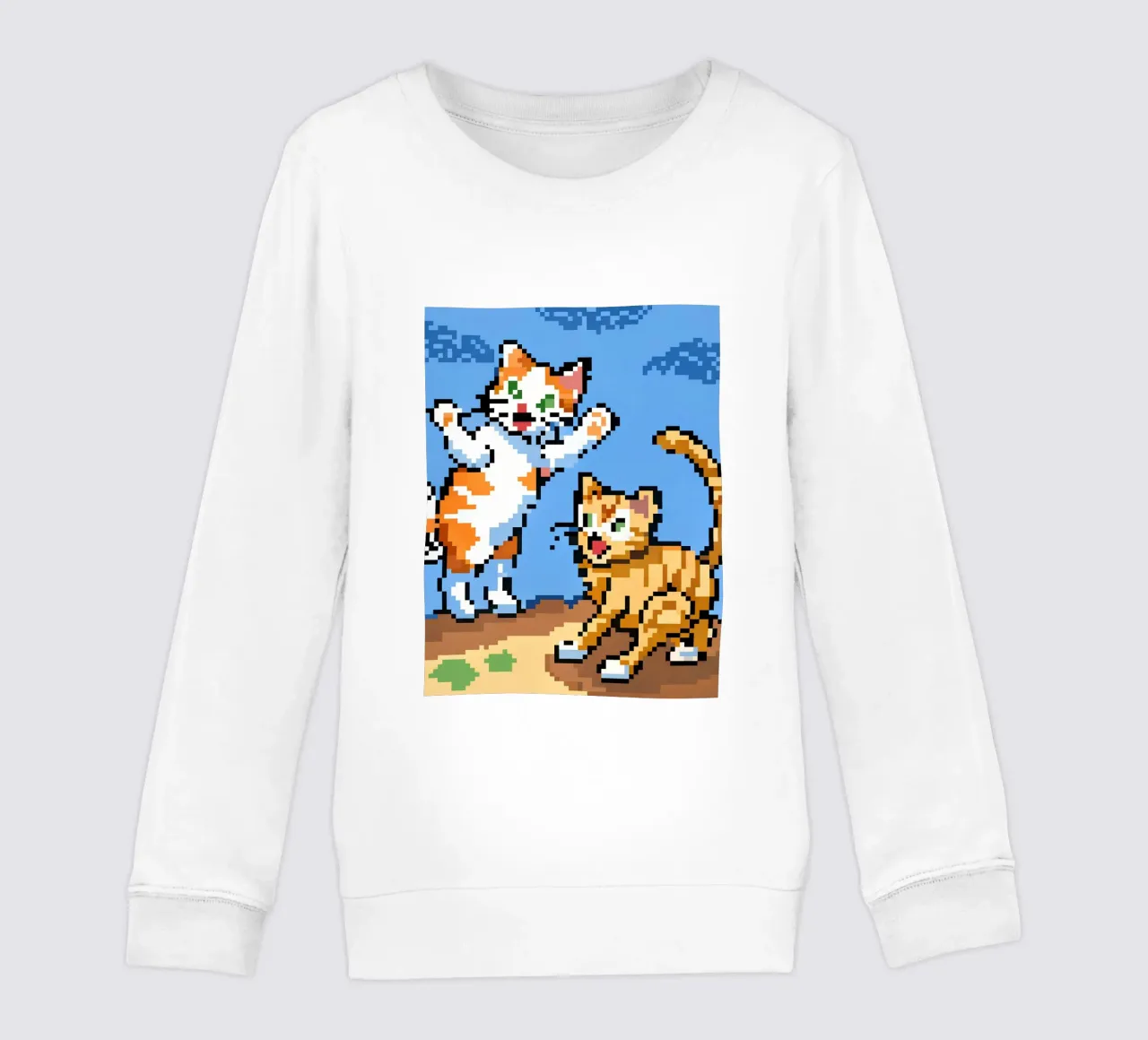 Two Cats Playing kids sweatshirt by DOG AND CAT