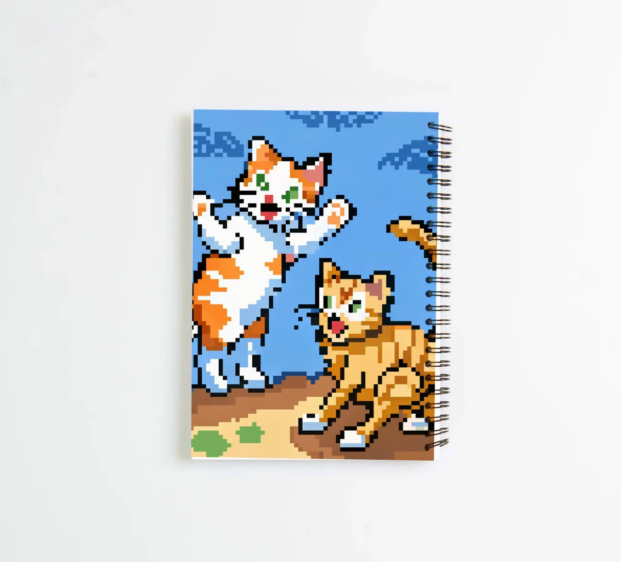 Two Cats Playing spiral notebook by DOG AND CAT