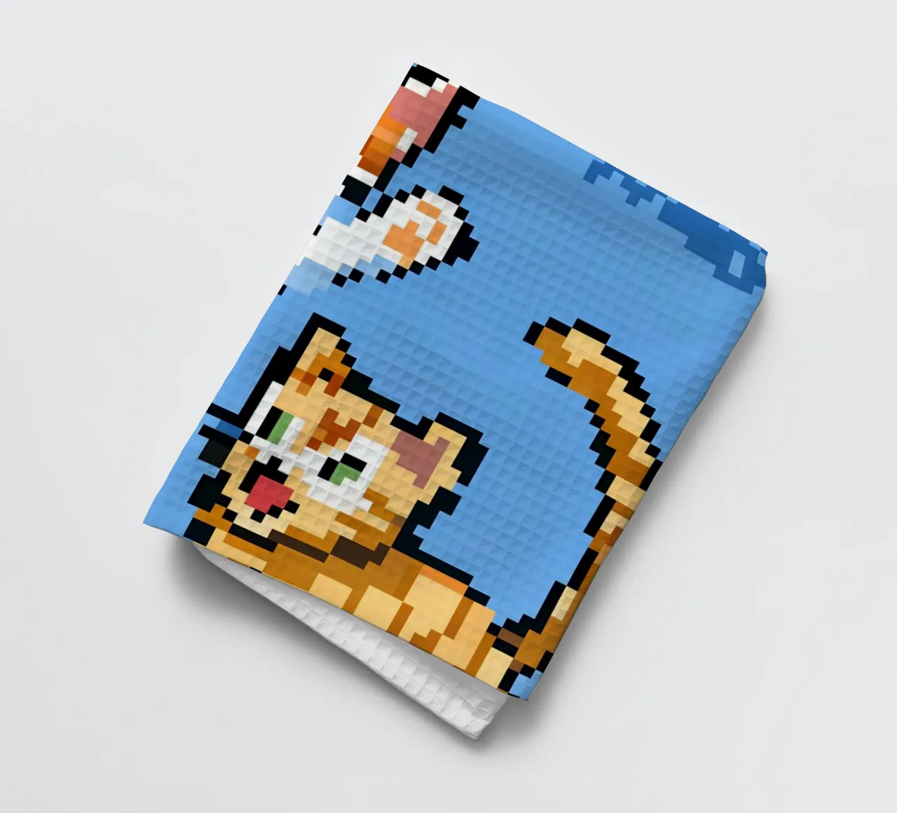 Two Cats Playing tea towel by DOG AND CAT