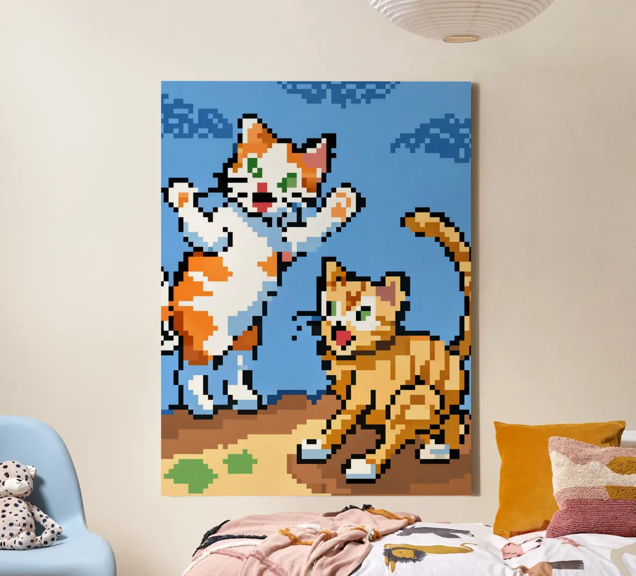 Two Cats Playing canvas by DOG AND CAT