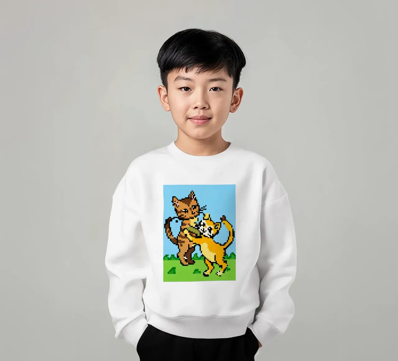 Twee spelende katten kinder sweatshirt van DOG AND CAT