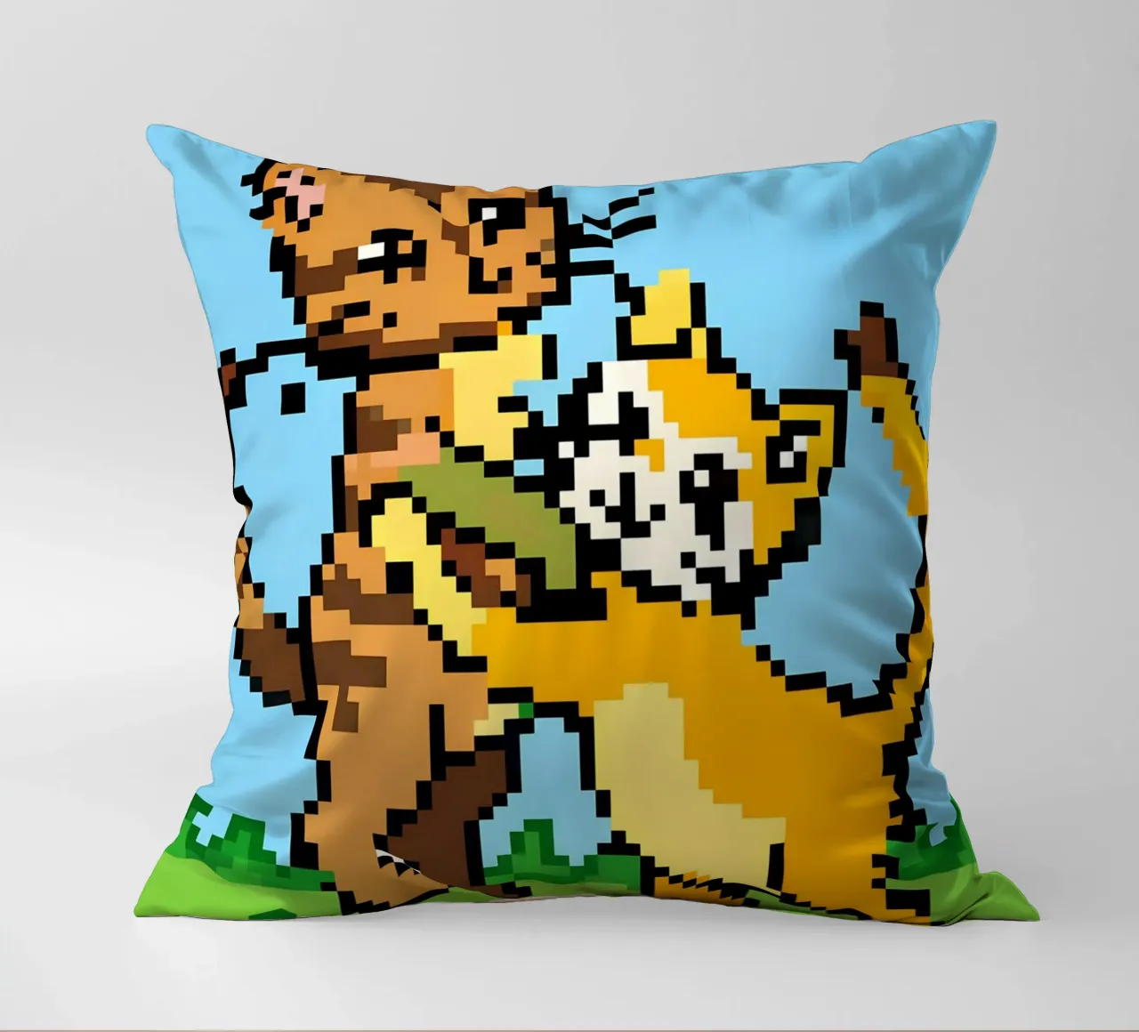 Two Cats Playing decorative cushion by DOG AND CAT