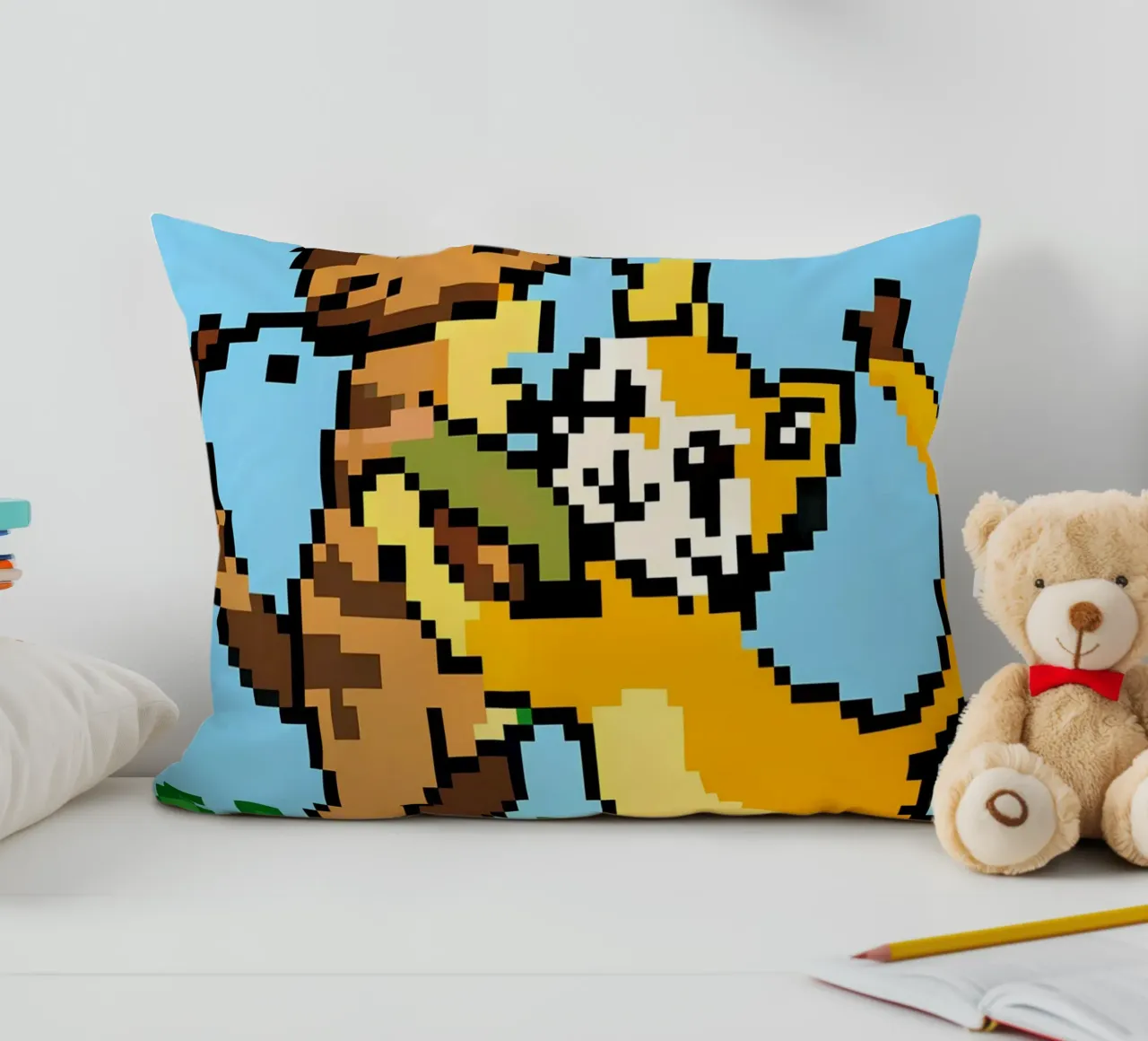 Two Cats Playing decorative cushion by DOG AND CAT