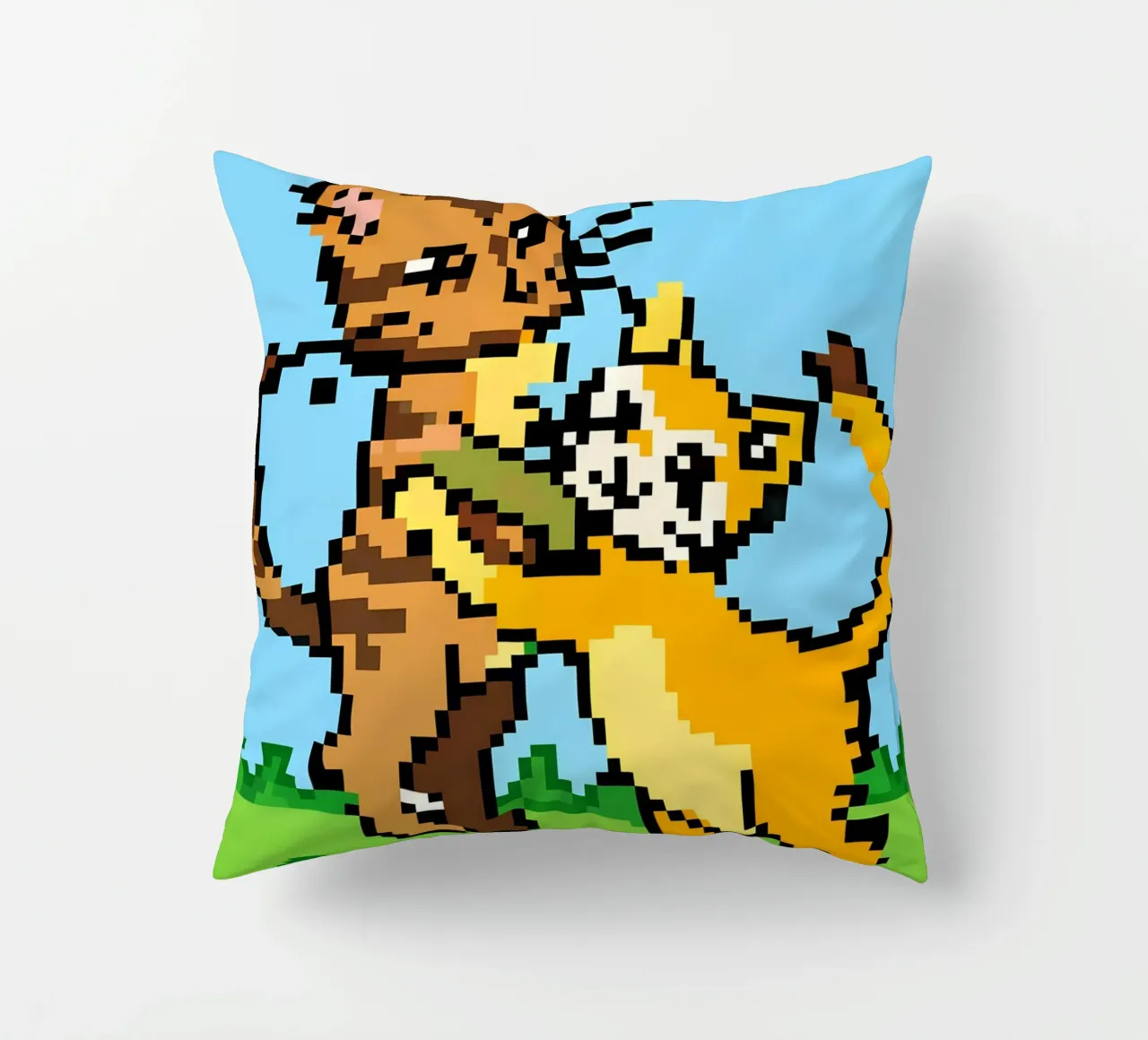 Two Cats Playing decorative cushion by DOG AND CAT