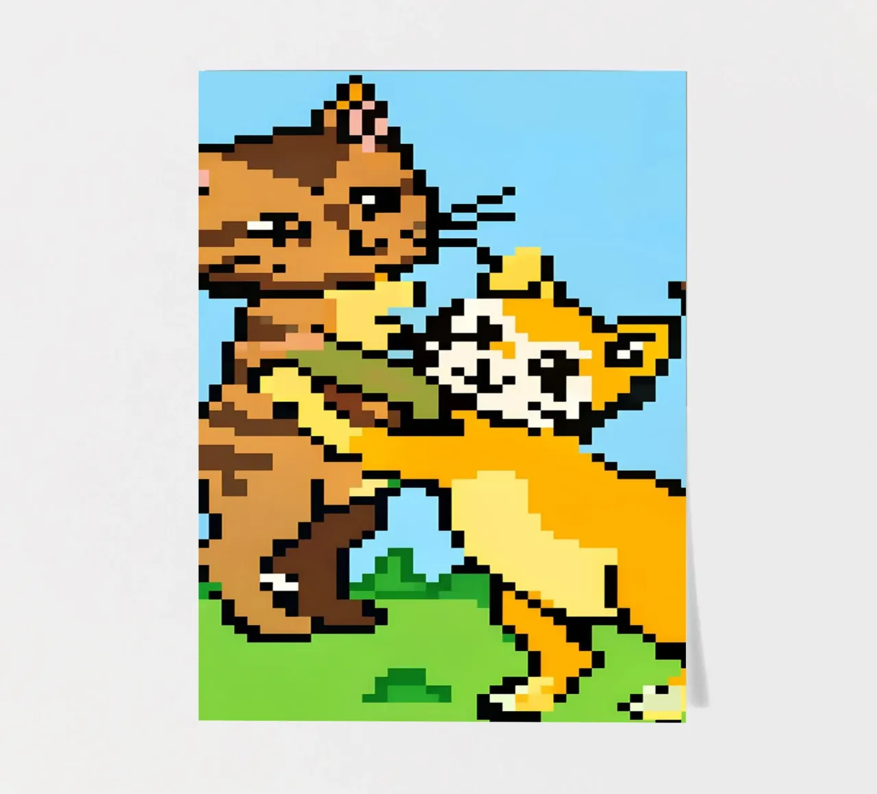 Twee spelende katten stickervel van DOG AND CAT