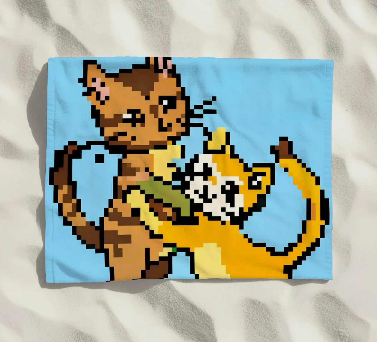 Due gatti che giocano telo mare da DOG AND CAT