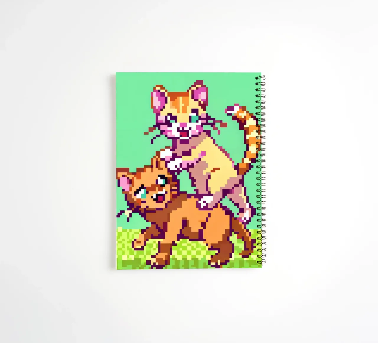 Two Cats Playing spiral notebook by DOG AND CAT