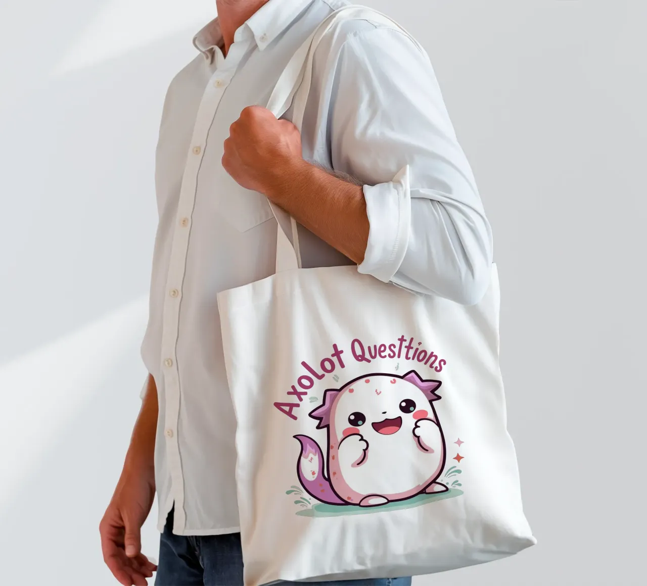 Cute Axolotl - Kawaii Vibes tote bag by artdesign1985