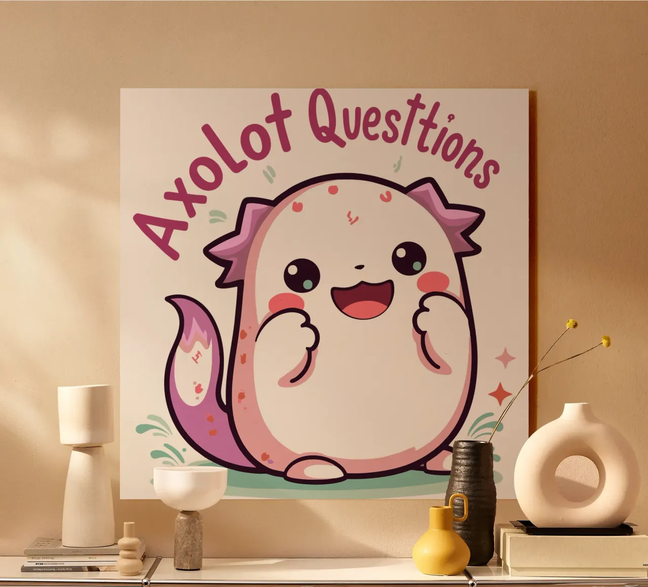 Axolotl carino - Vibrazioni Kawaii alluminio dibond da artdesign1985