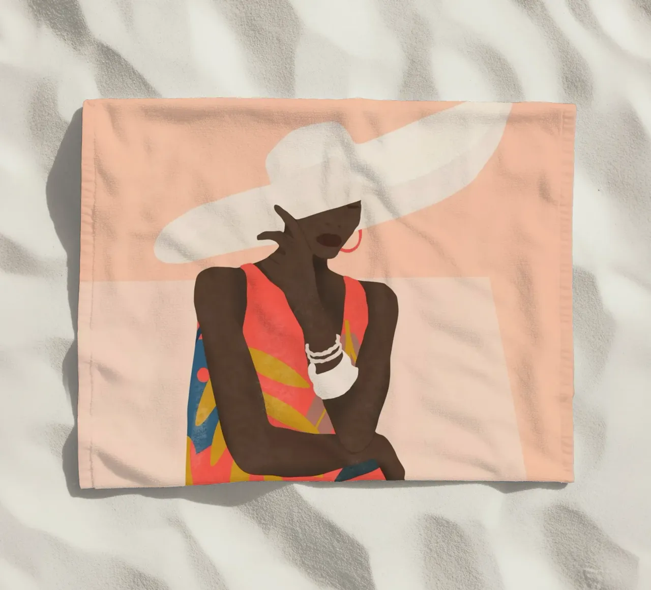 Tropical Girl 19 beach towel by ThingDesign