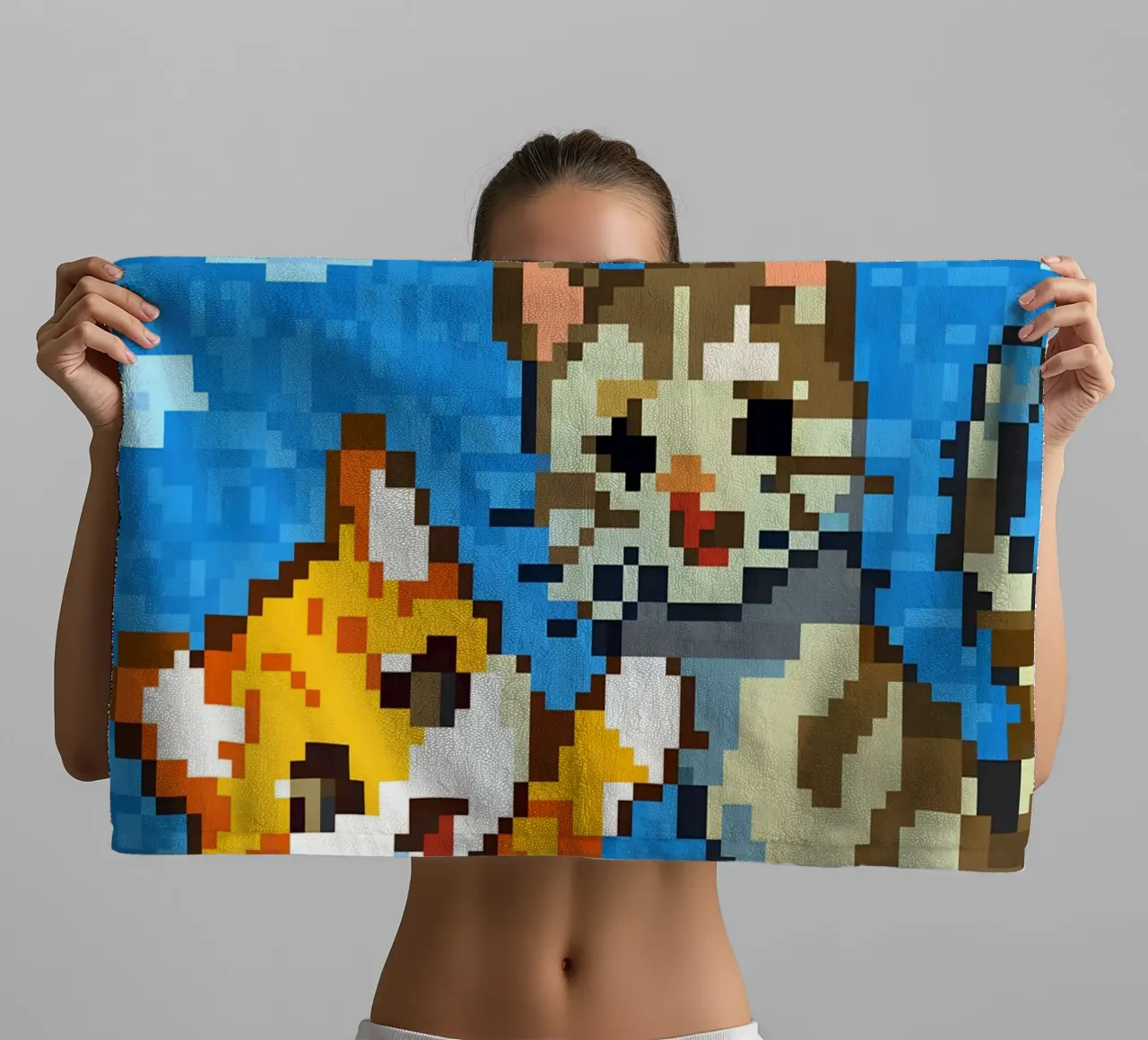 Due gatti che giocano asciugamano da bagno da DOG AND CAT