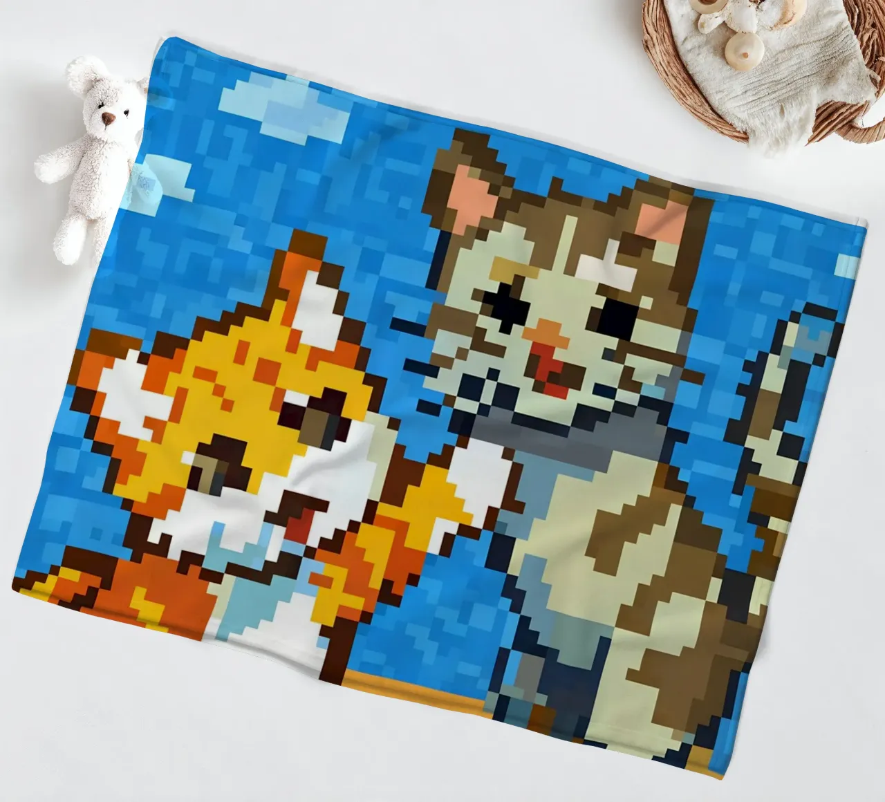 Due gatti che giocano coperta in pile da DOG AND CAT