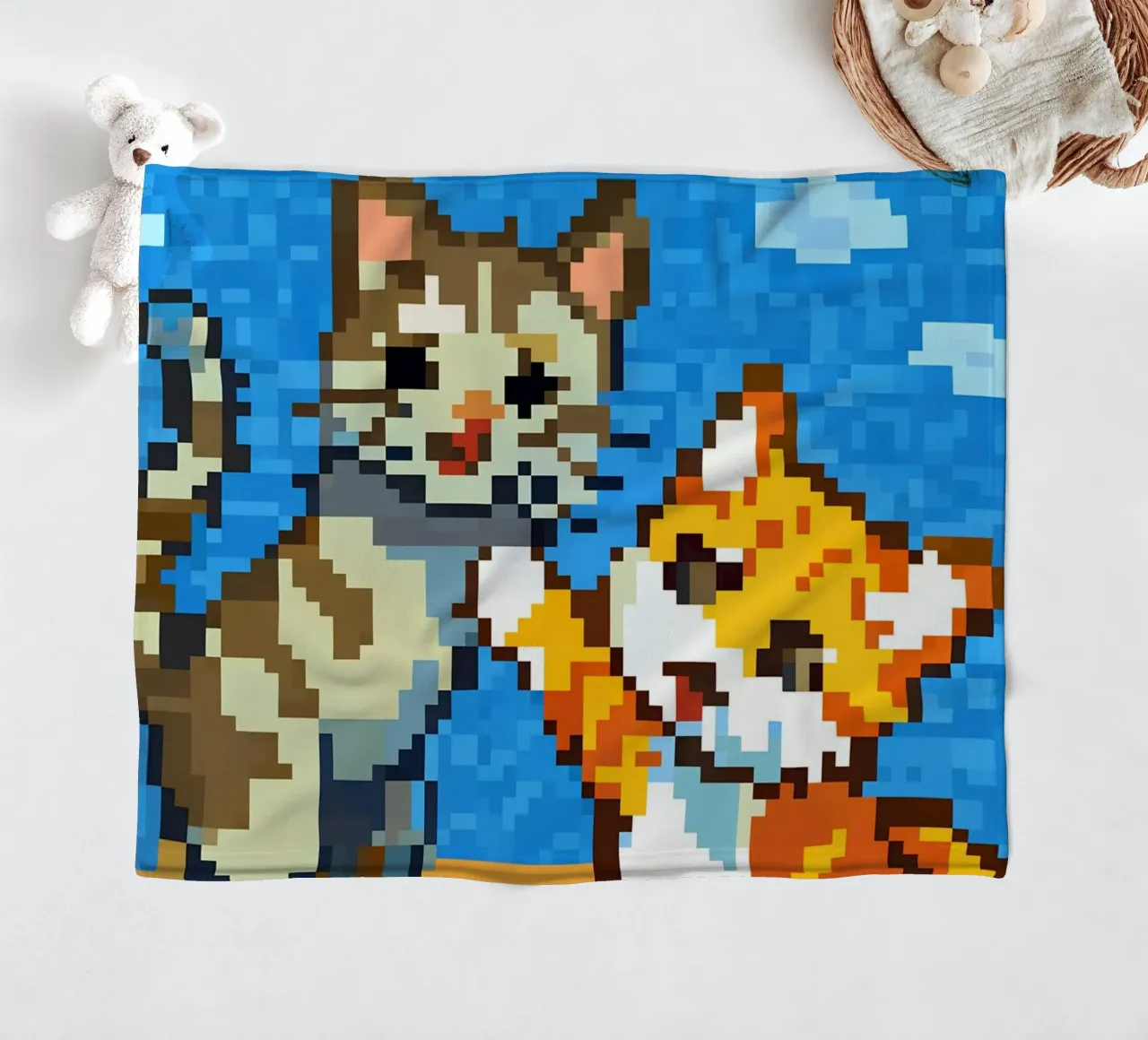 Due gatti che giocano coperta in pile da DOG AND CAT