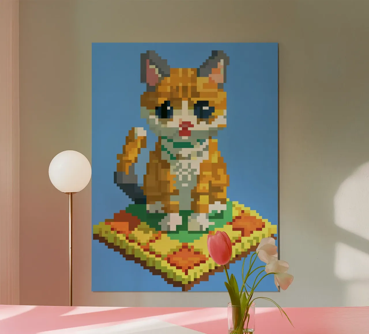 Un simpatico gatto arancione poster con telaio in alluminio da DOG AND CAT