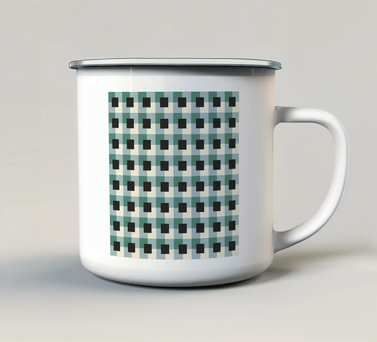 Carrés dans le jeu de dames mug en émail de Little Dean