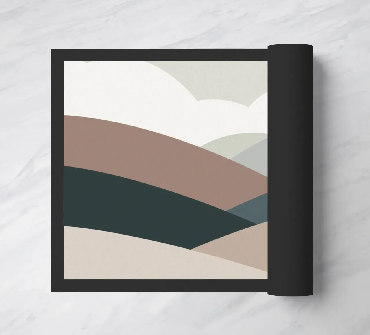 Nordic landscape mountain range 05 doormat by Little Dean