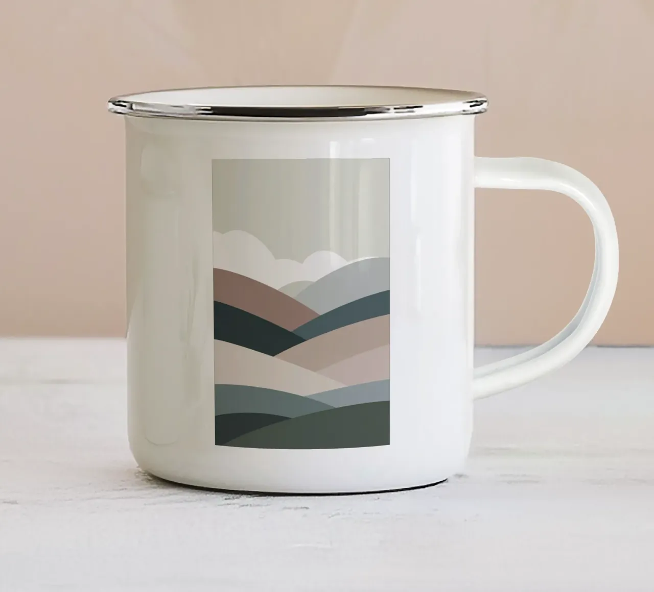 Paesaggio nordico catena montuosa 05 tazza in smalto da Little Dean