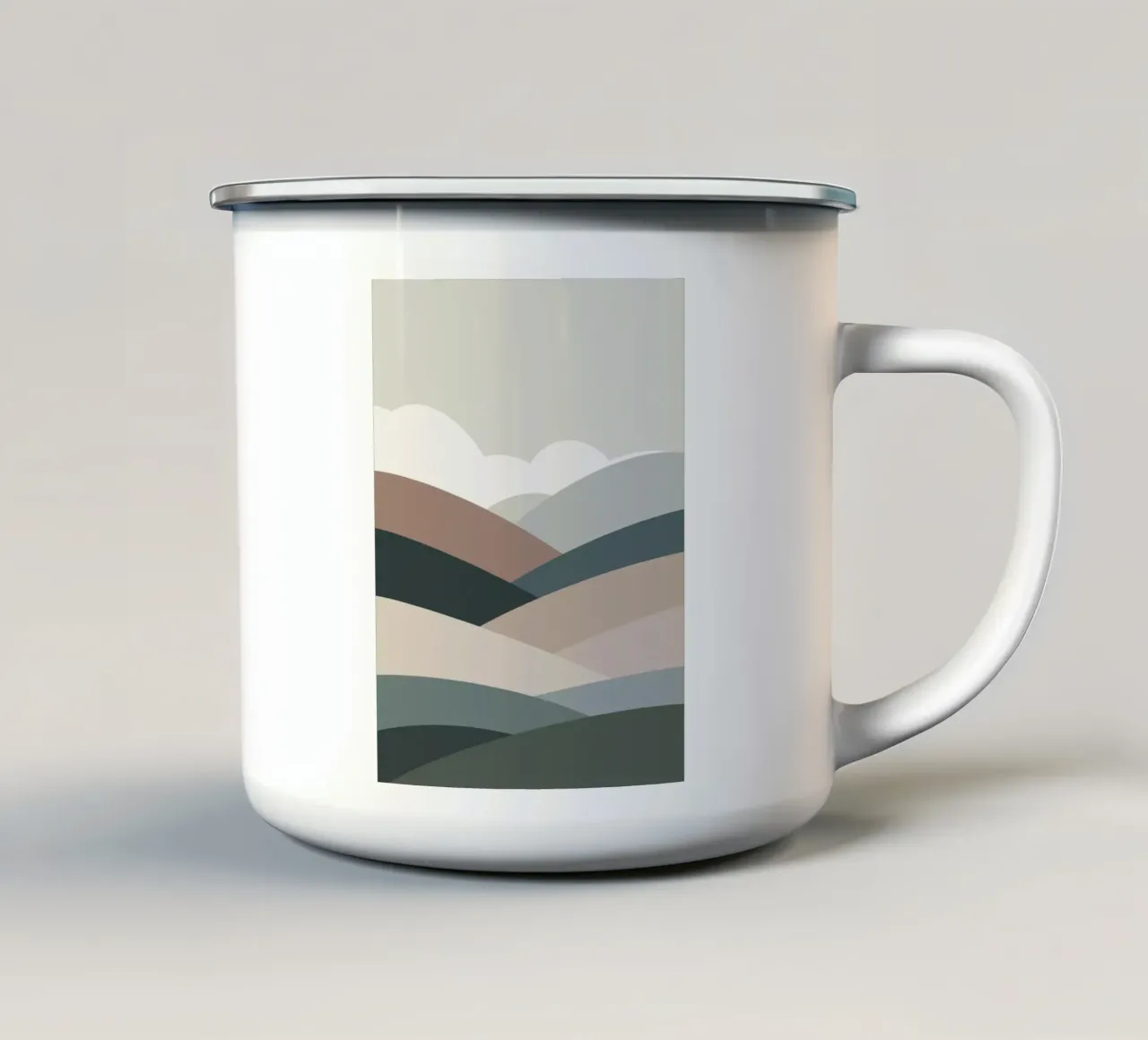 Paesaggio nordico catena montuosa 05 tazza in smalto da Little Dean