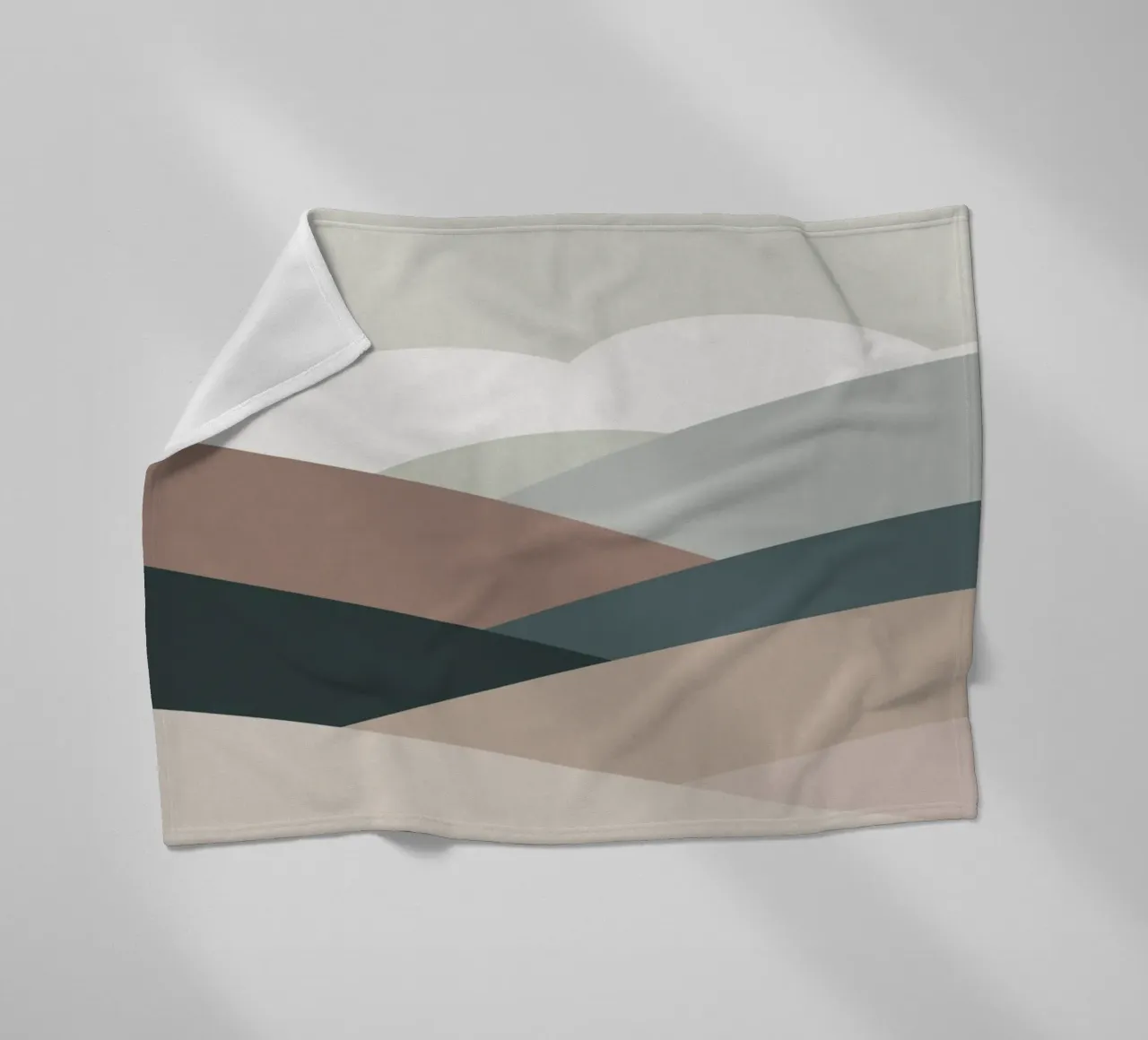 Nordic landscape mountain range 05 fleece blanket by Little Dean