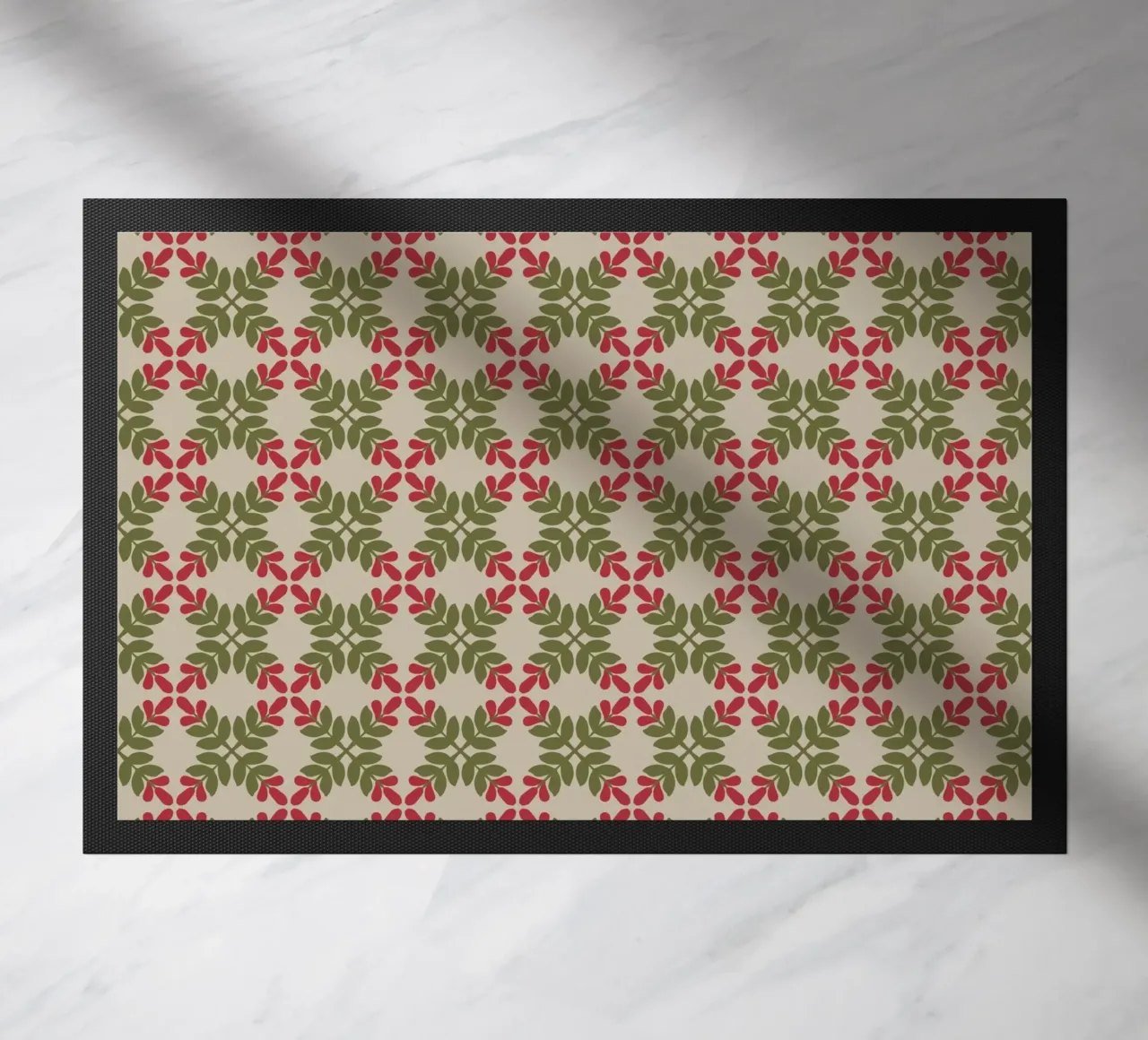 Boho leaf pattern doormat by Little Dean