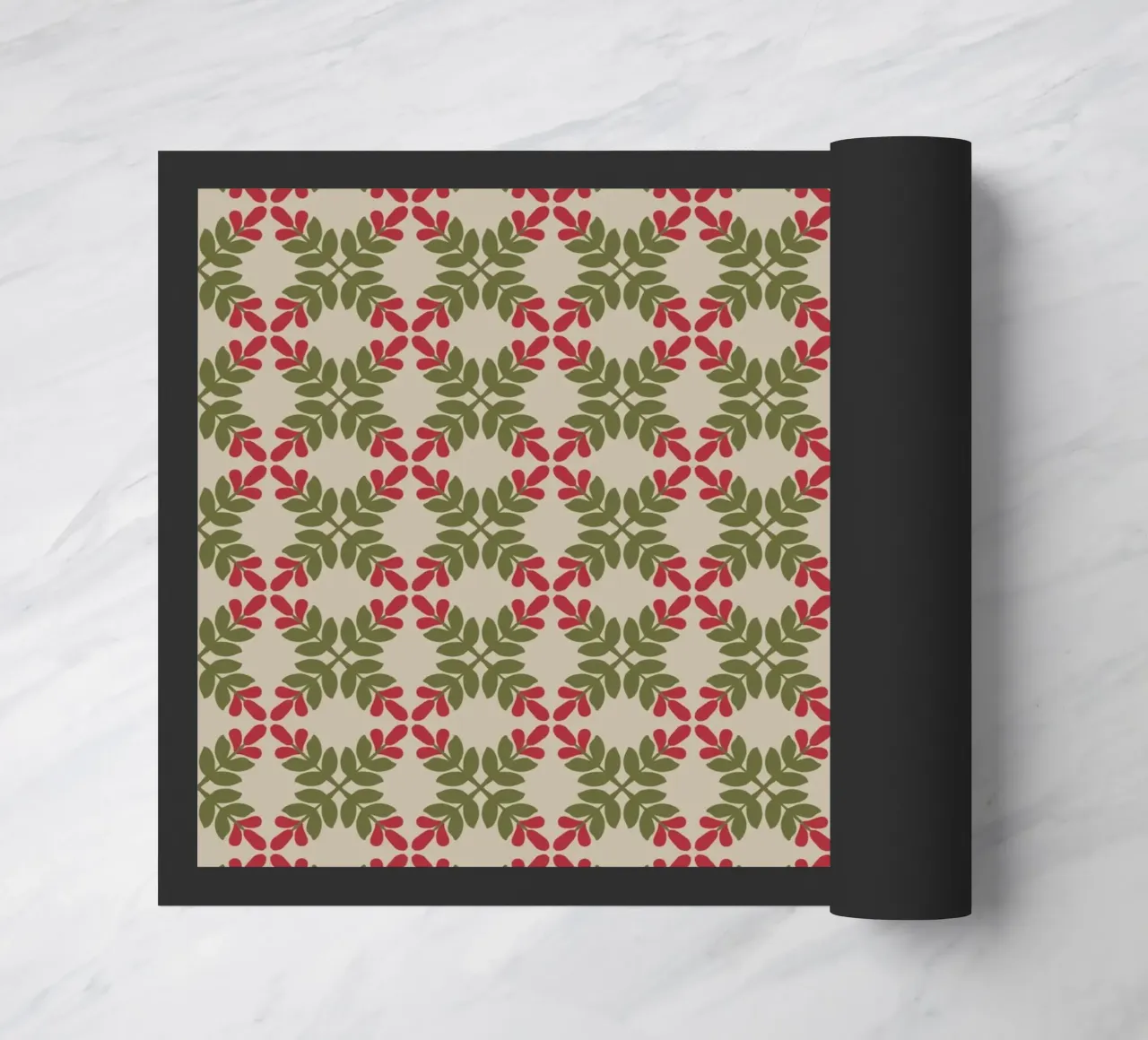 Boho leaf pattern doormat by Little Dean