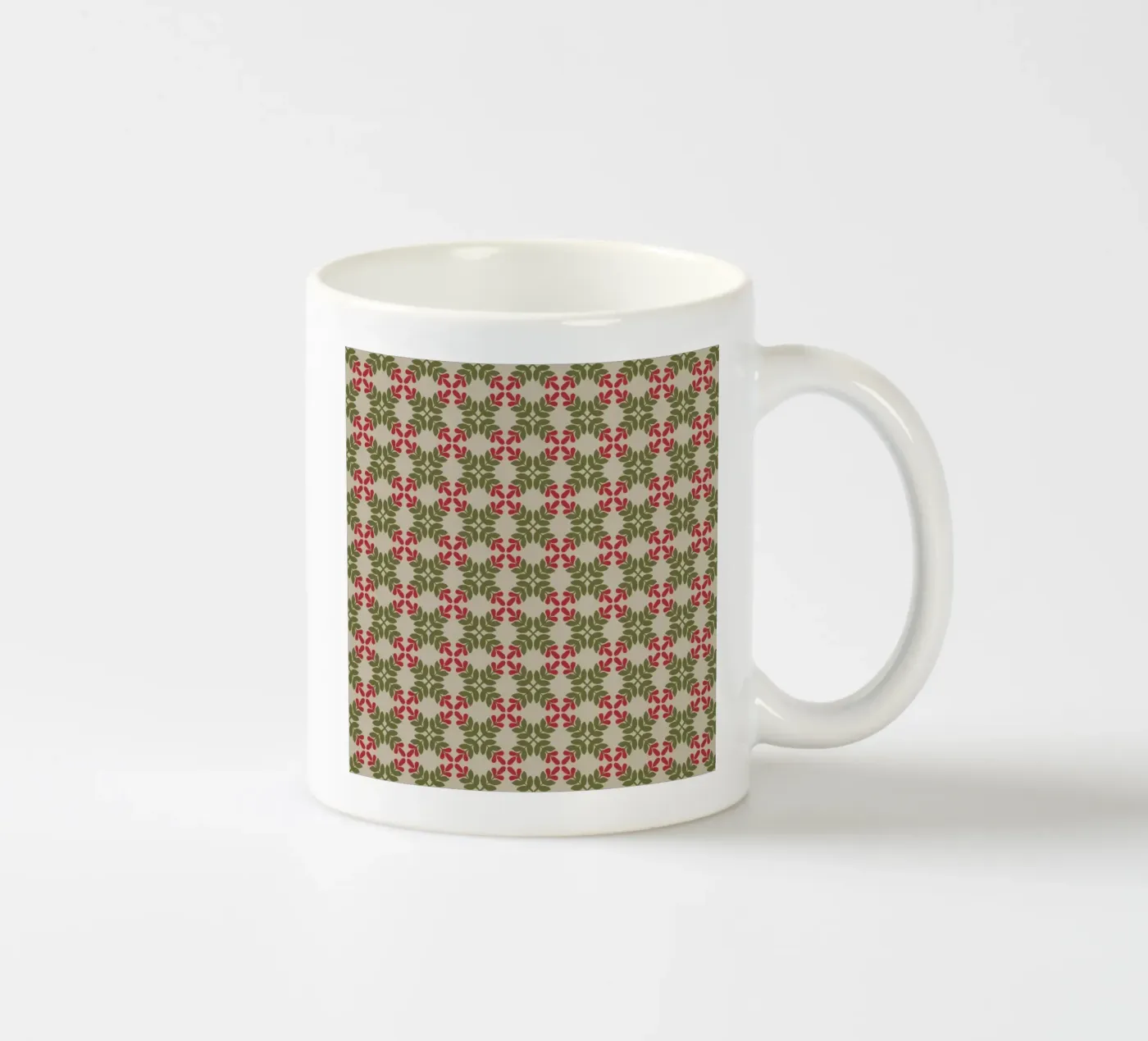 Boho leaf pattern ceramic mug by Little Dean