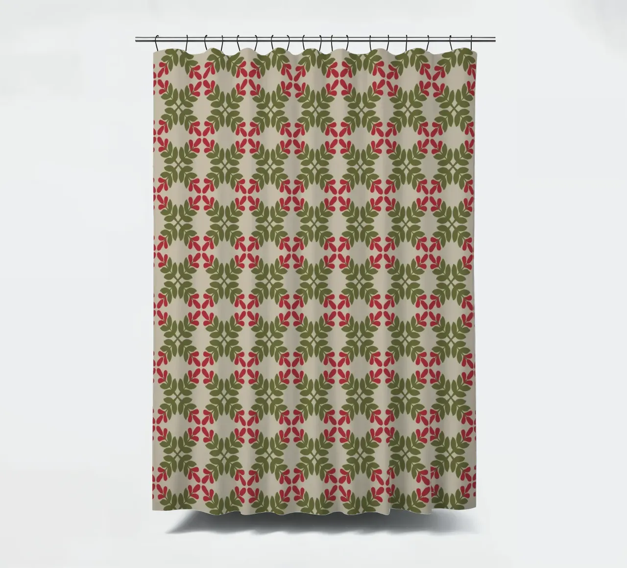 Boho leaf pattern shower curtain by Little Dean