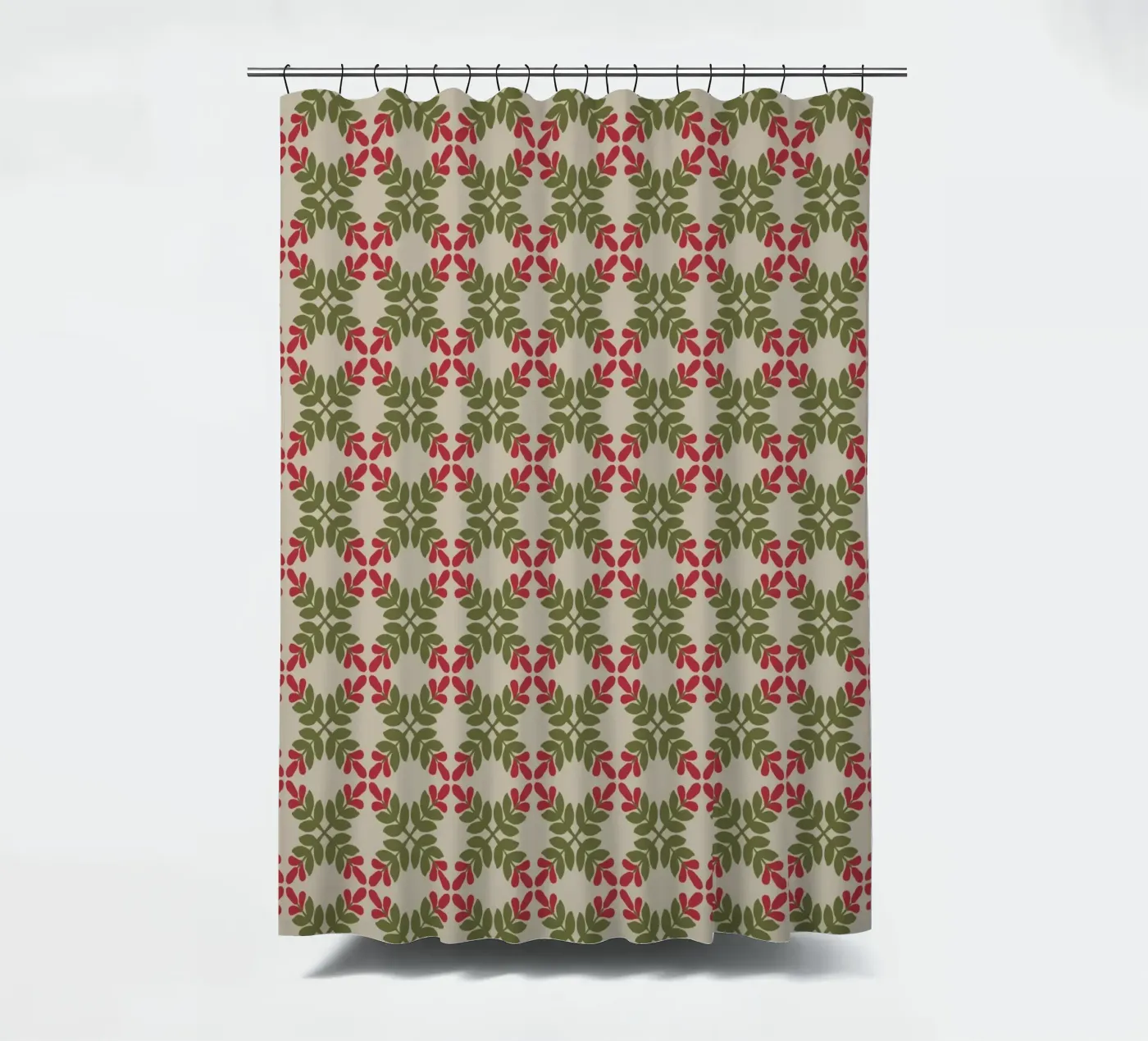 Boho leaf pattern shower curtain by Little Dean