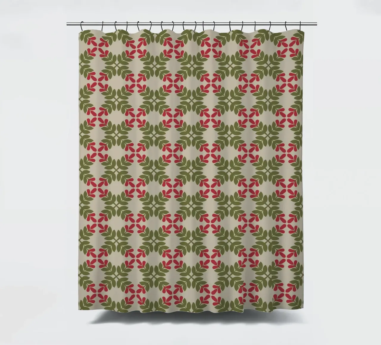 Boho leaf pattern shower curtain by Little Dean