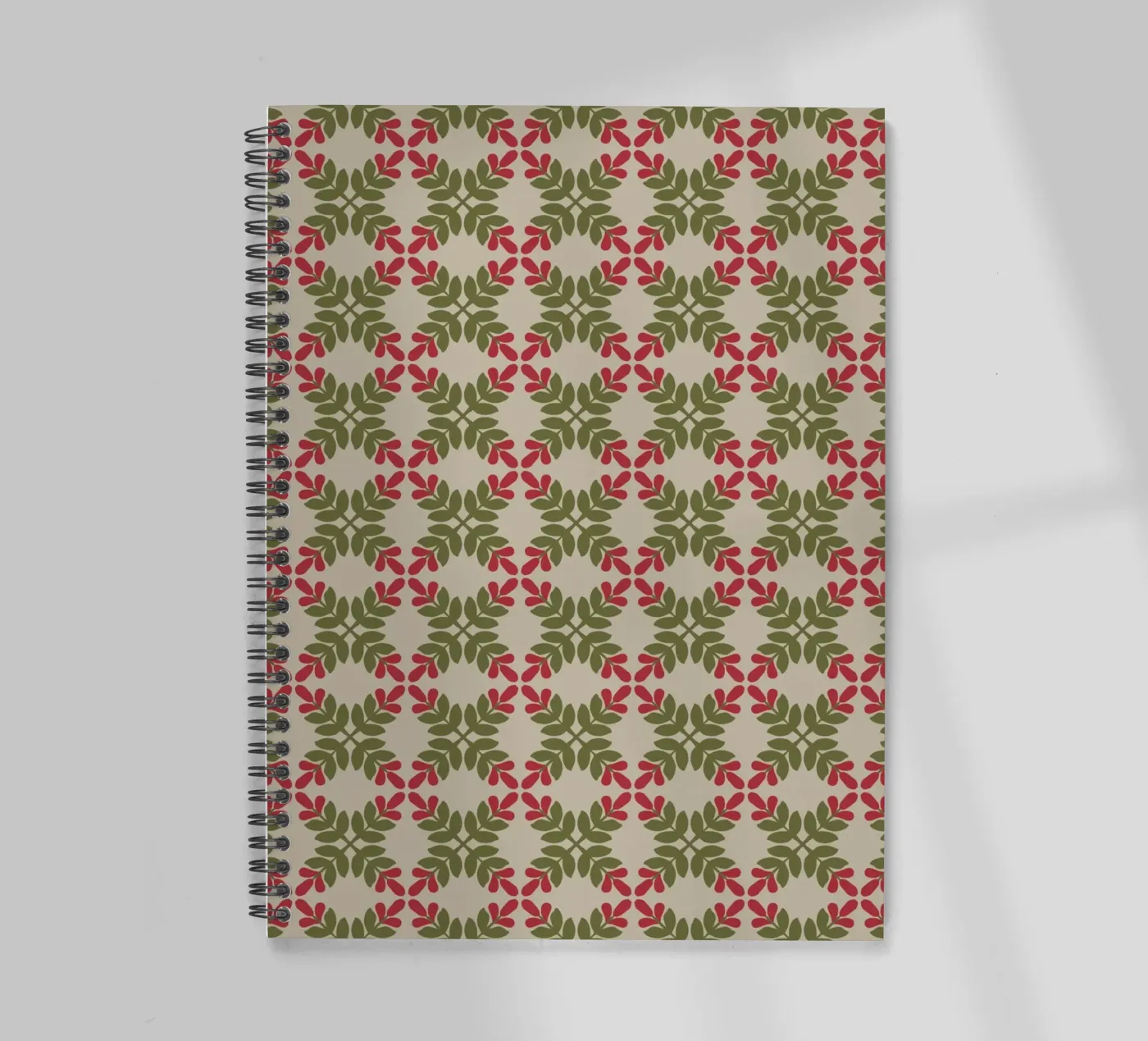 Boho leaf pattern spiral notebook by Little Dean