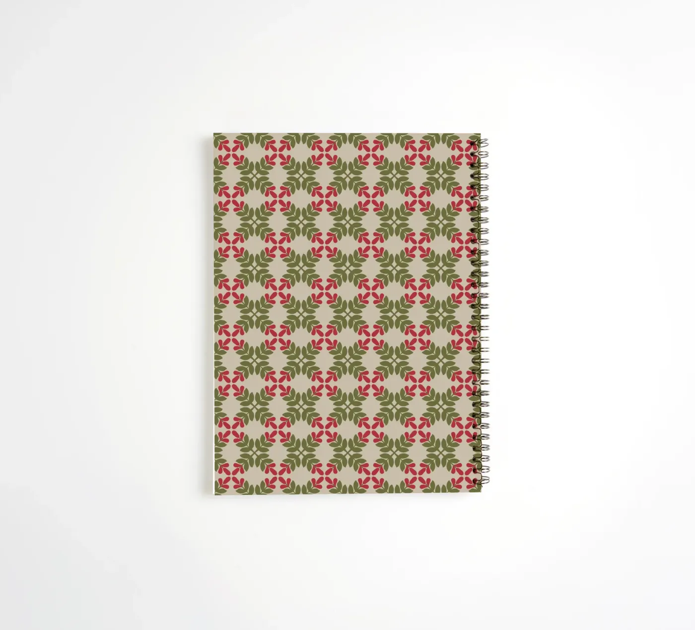 Boho leaf pattern spiral notebook by Little Dean