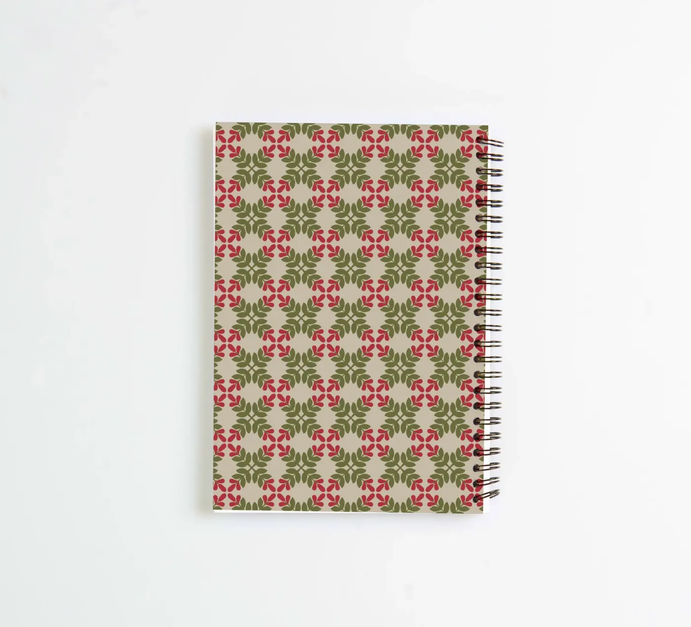 Boho leaf pattern spiral notebook by Little Dean