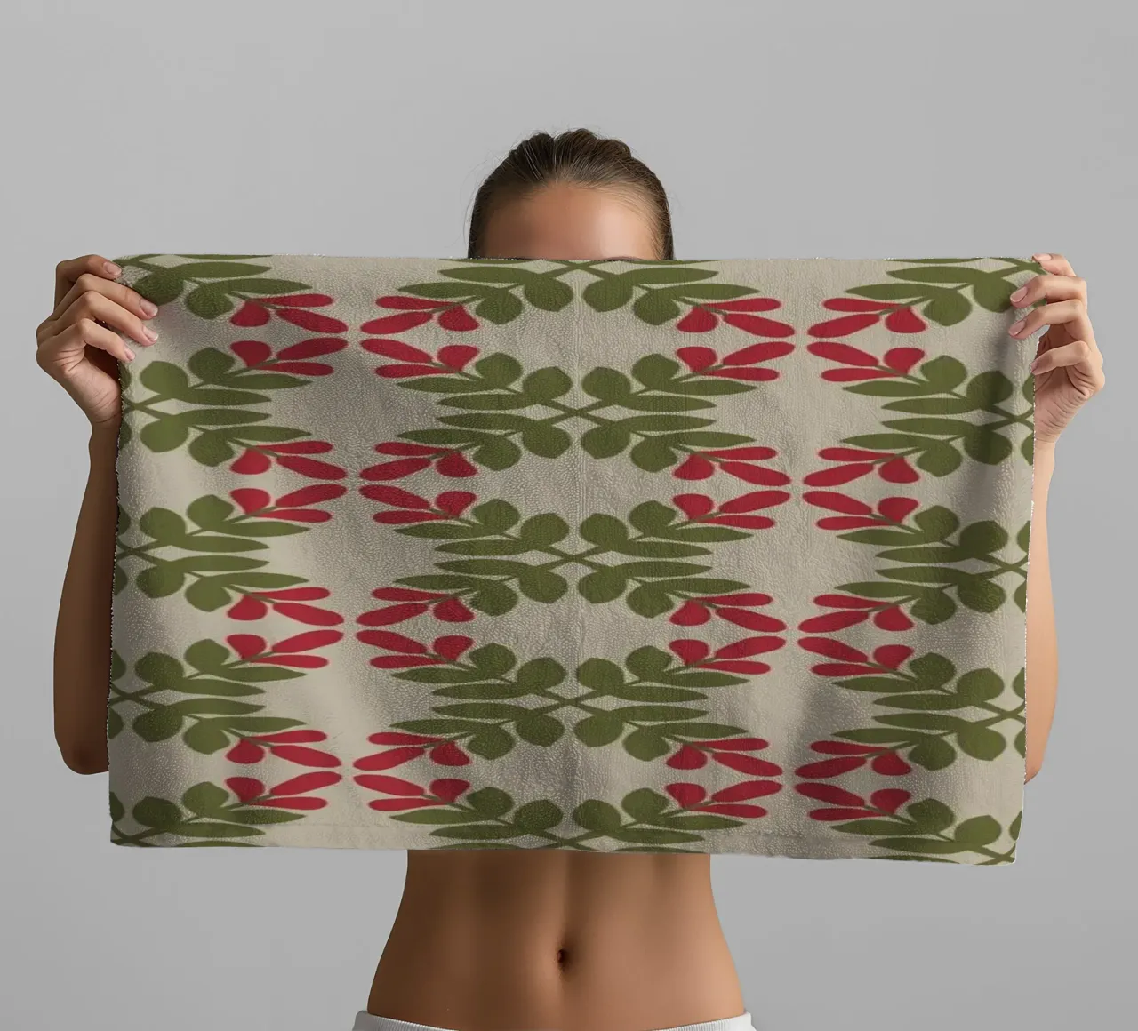 Boho leaf pattern towel by Little Dean
