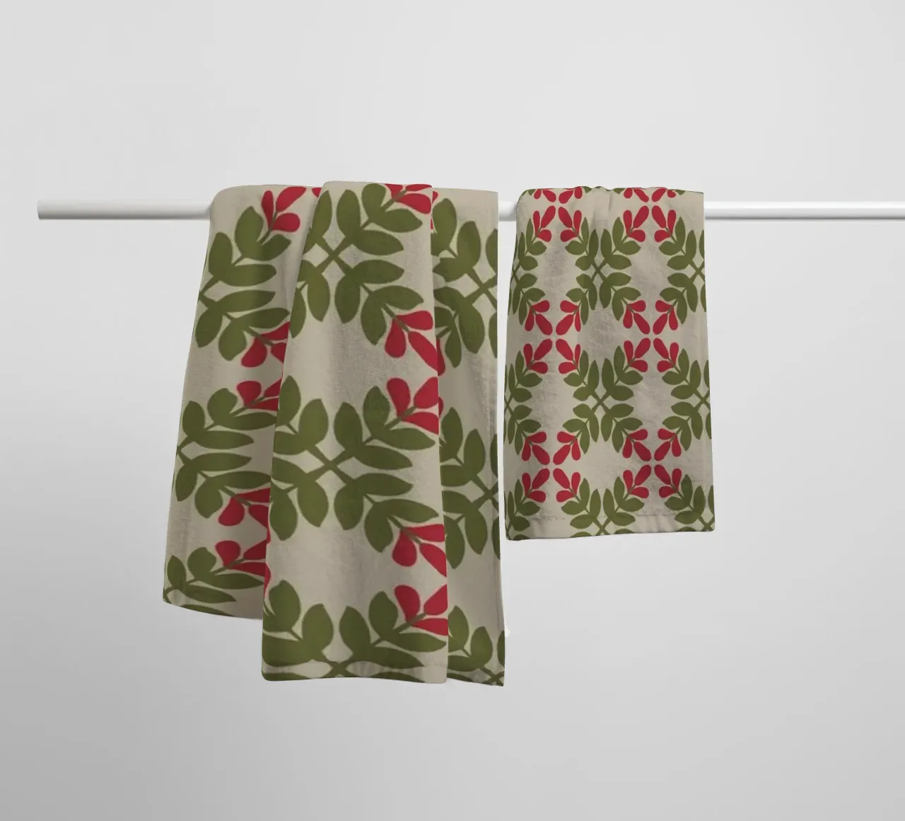 Boho leaf pattern towel by Little Dean
