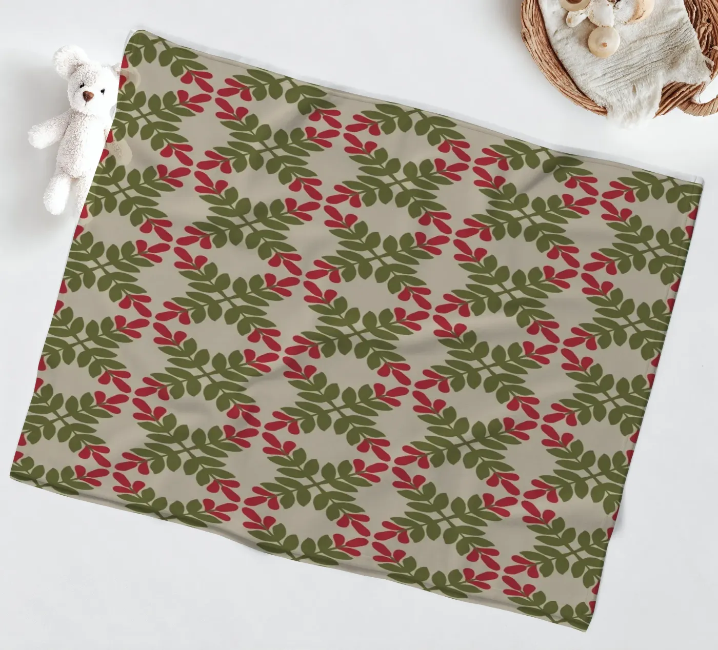 Boho leaf pattern coperta in pile da Little Dean