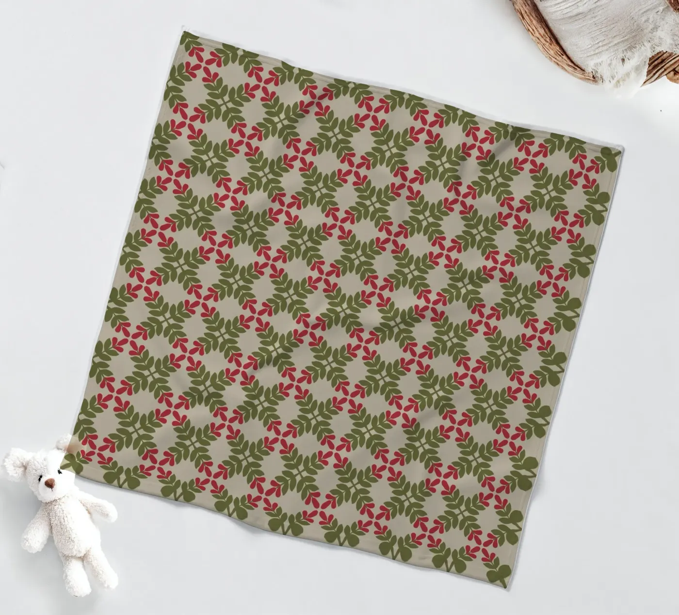 Boho leaf pattern coperta in pile da Little Dean